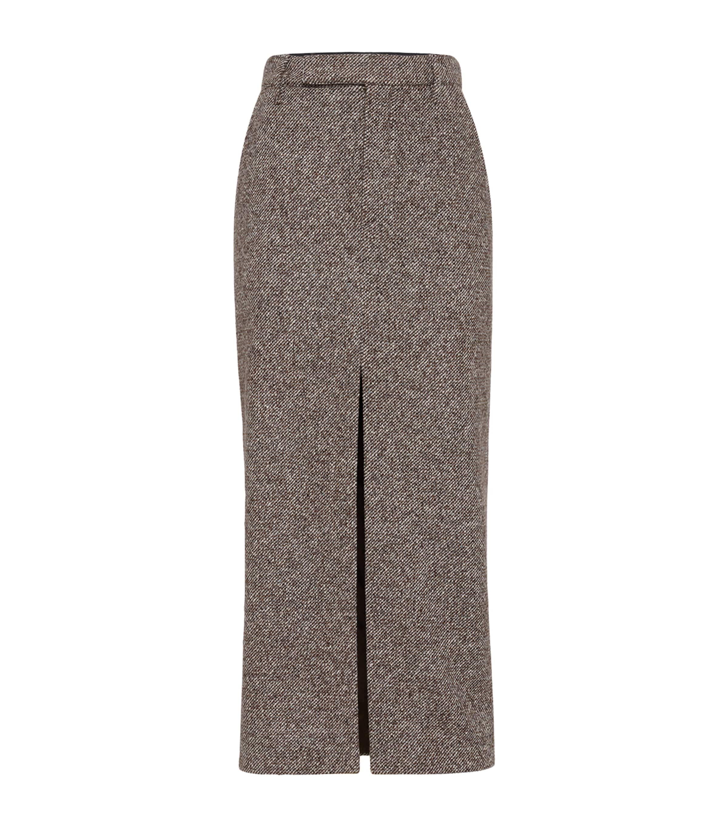 Wool-Silk Mélange Pencil Skirt