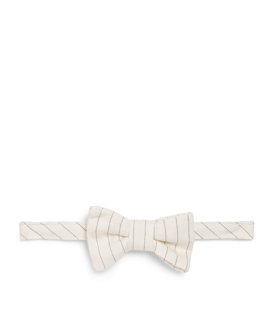 Cotton-Hemp Pinstripe Bow Tie