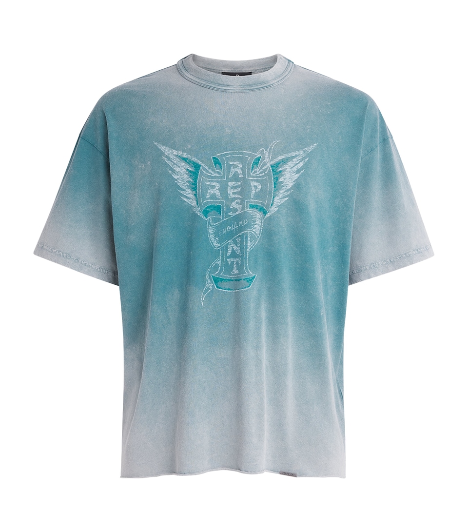 Represent Mens Cotton Westside T-Shirt Smoked Teal
