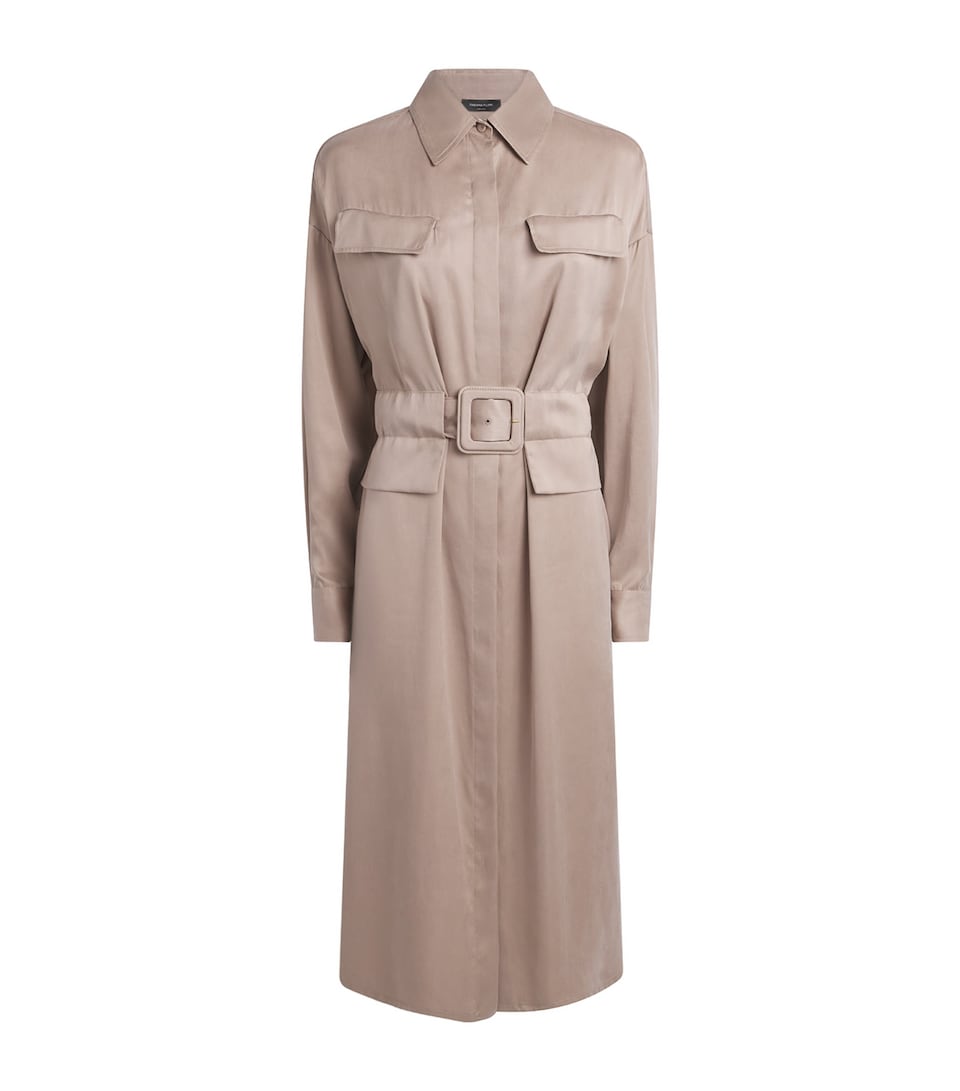 Fabiana Filippi Womens Wool-Blend Safari Midi Dress Moka Meringa