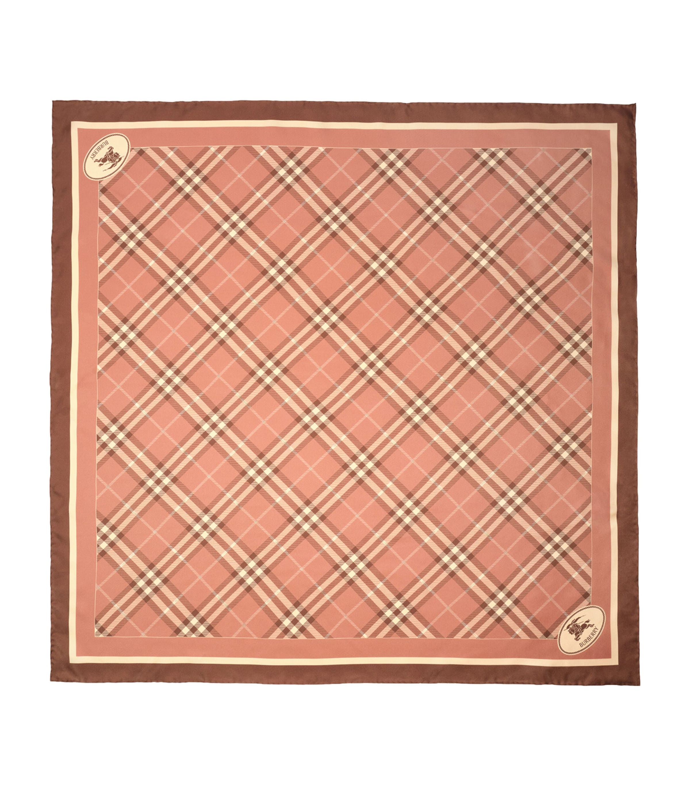 Burberry Silk Knight Stamp Scarf Light Clay Pink