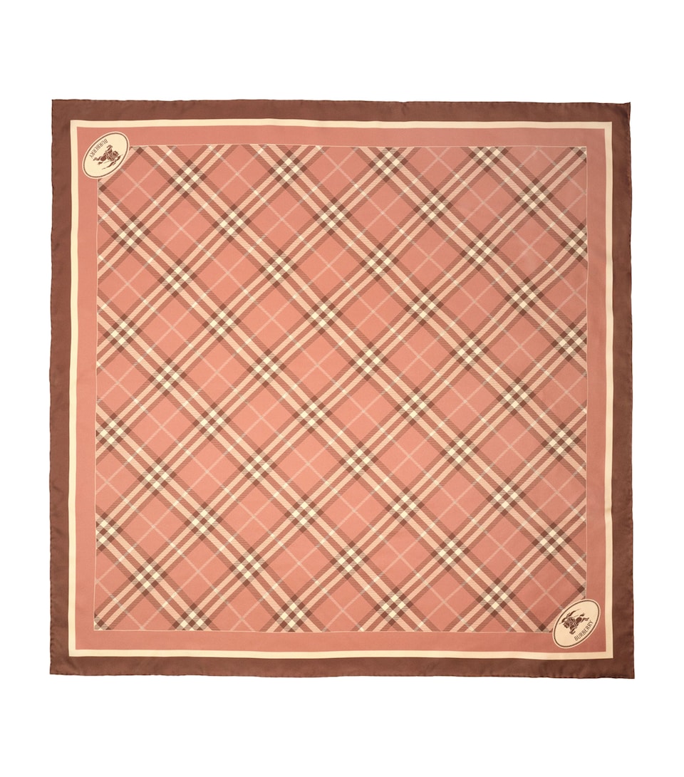 Burberry Silk Knight Stamp Scarf Light Clay Pink
