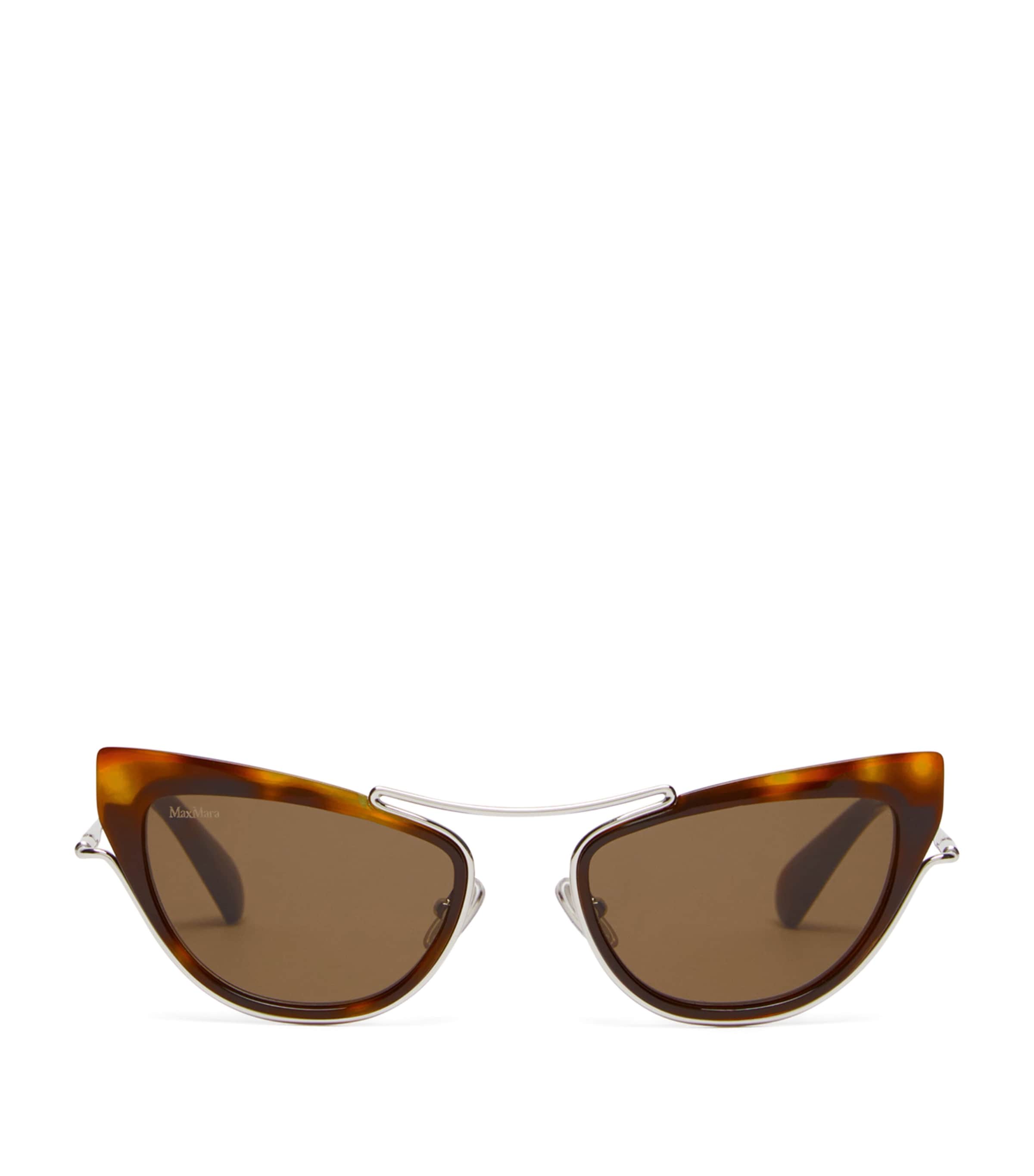 Max Mara Metal Cat-Eye Sunglasses Tawny Bronze Brow