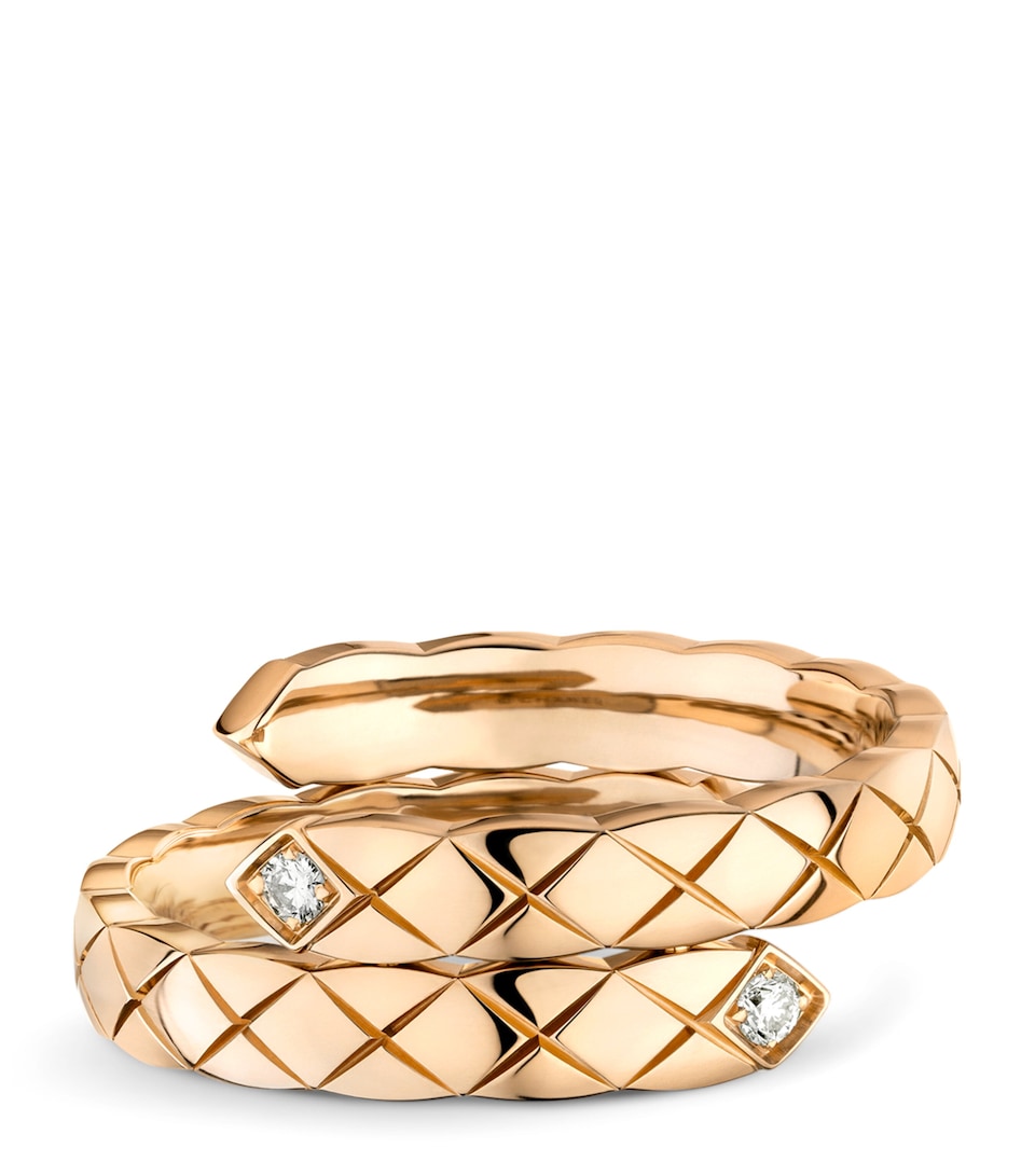 Beige Gold and Diamond Coco Crush Ring