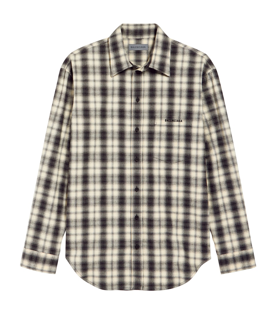 Balenciaga Mens Cotton Plaid Shirt