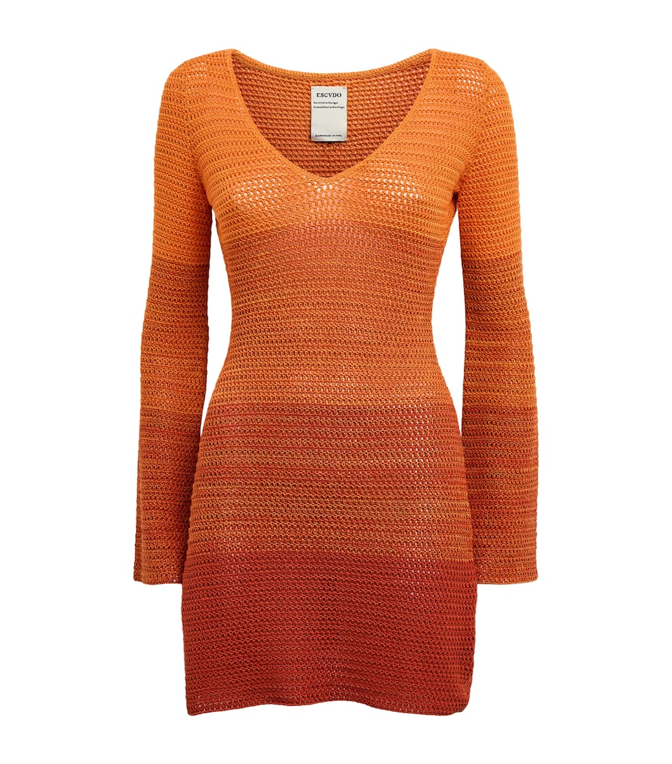 ESCVDO Womens Crochet Mishi Mini Dress Sunset