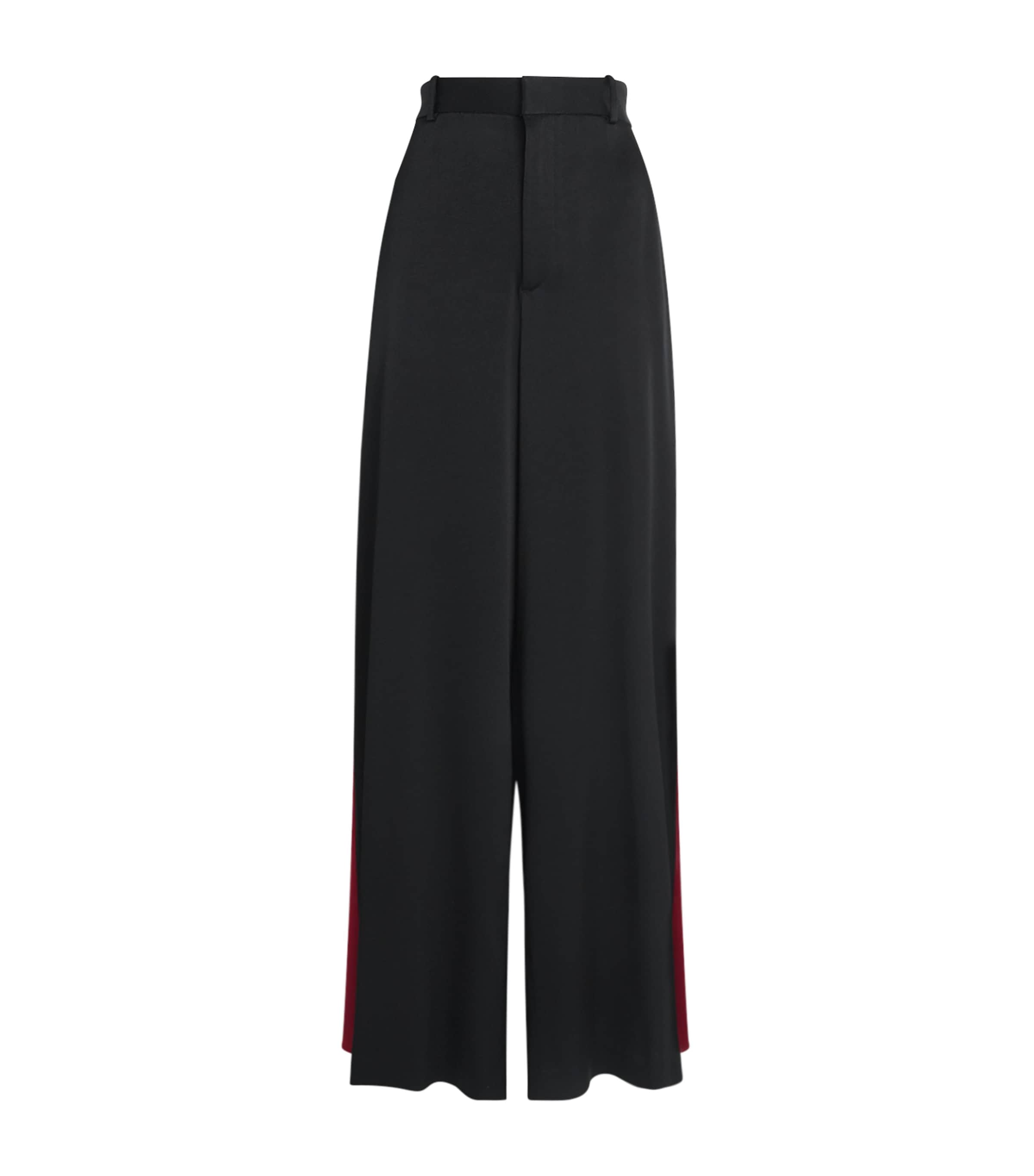 Polo Ralph Lauren Womens Crepe Wide-Leg Tuxedo Trousers Polo Black