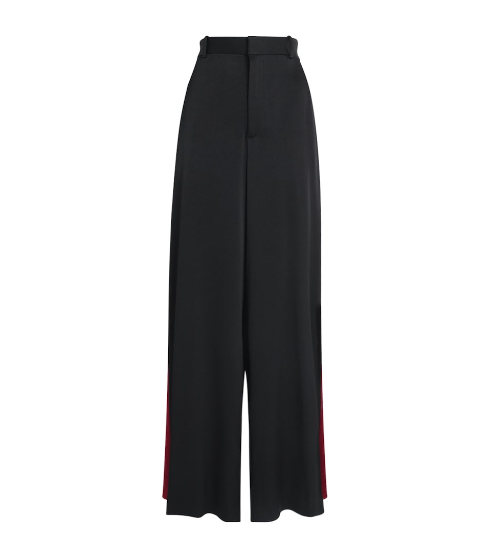 Polo Ralph Lauren Womens Crepe Wide-Leg Tuxedo Trousers Polo Black