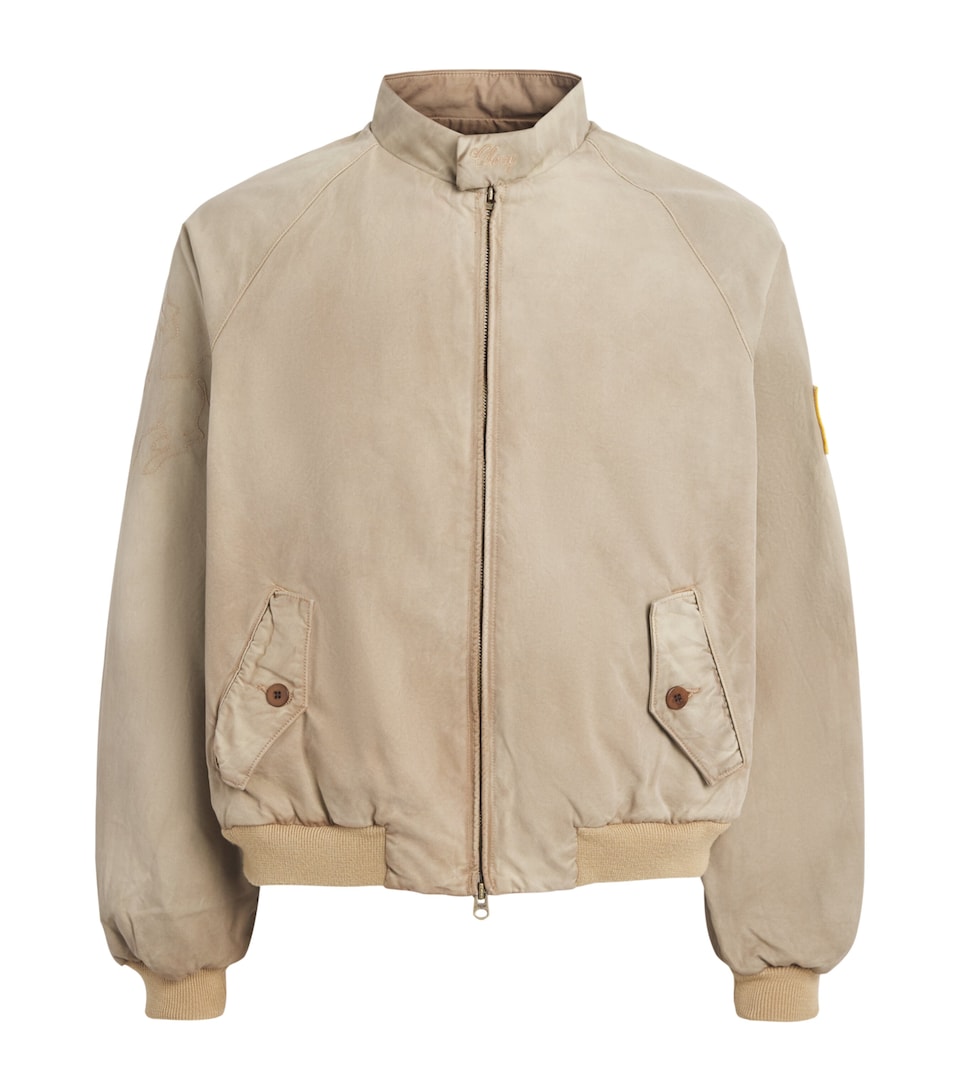Cherry Los Angeles Mens Sun-Faded Championship Bomber Jacket Desert Tan