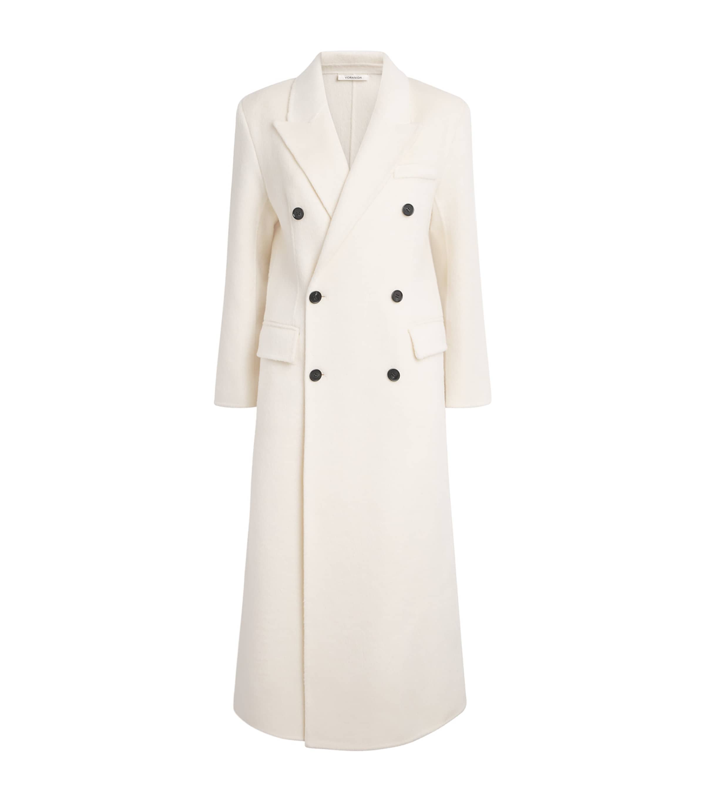Voranida Womens Double-Breasted Taren Overcoat Ecru