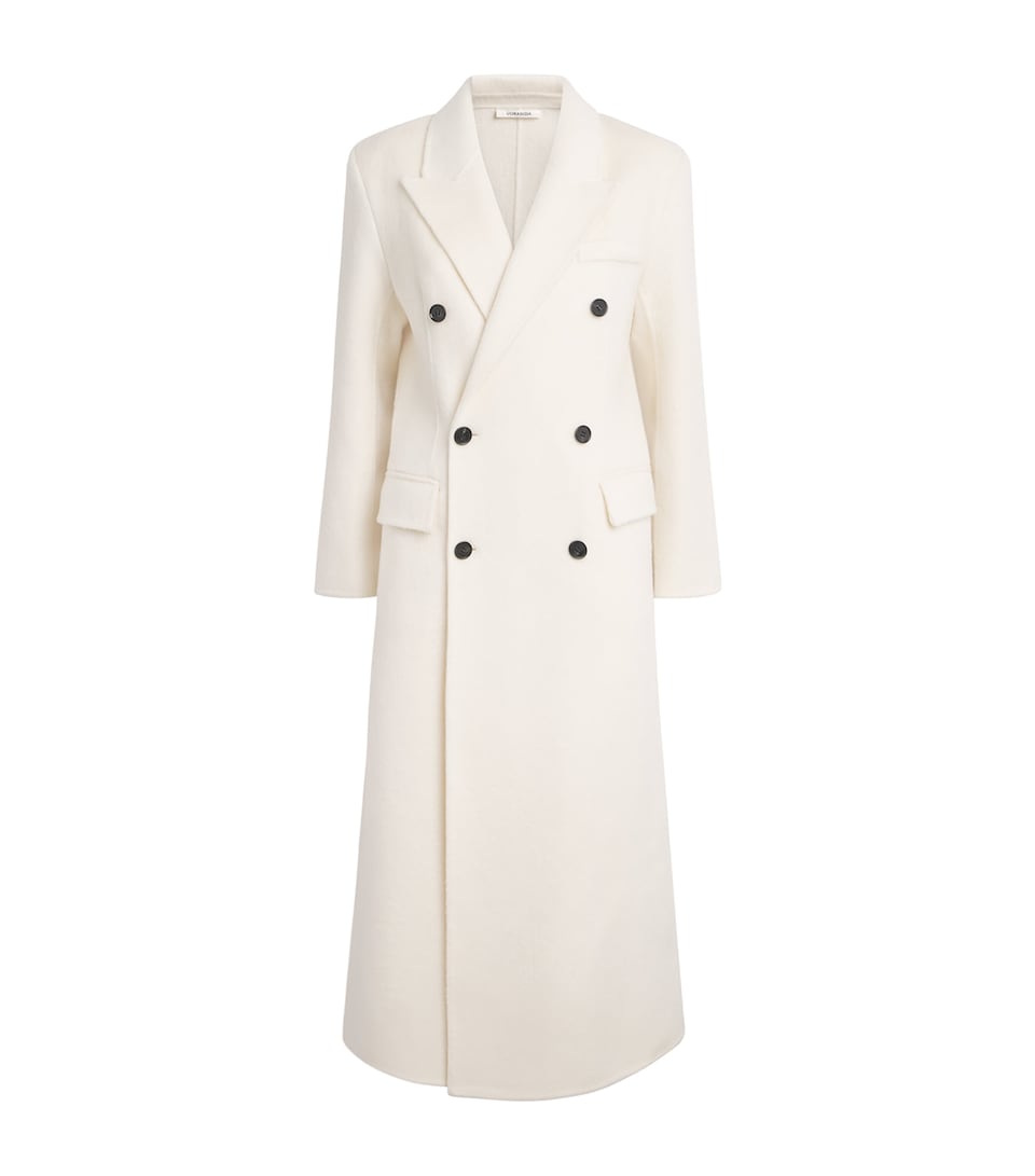 Voranida Womens Double-Breasted Taren Overcoat Ecru
