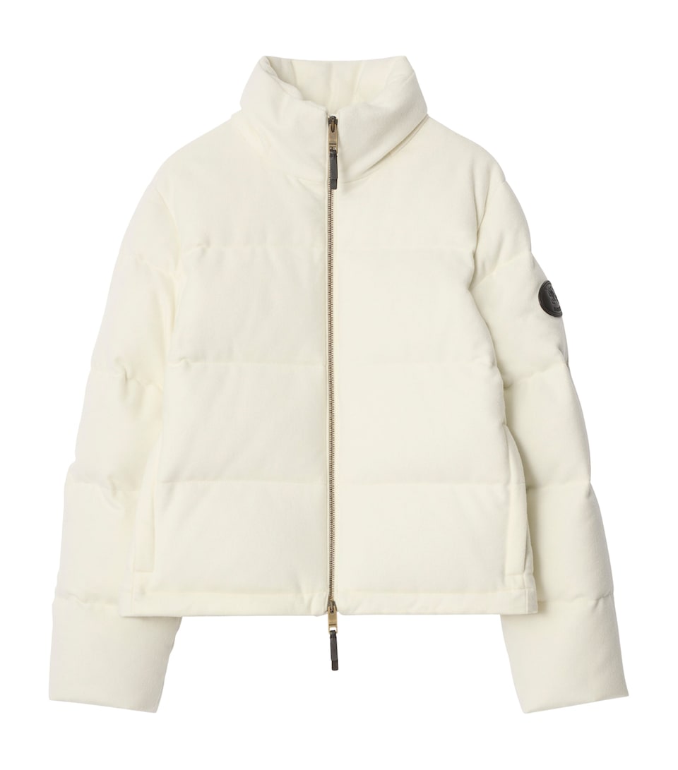 Burberry Womens Cashmere Puffer Jacket Ice