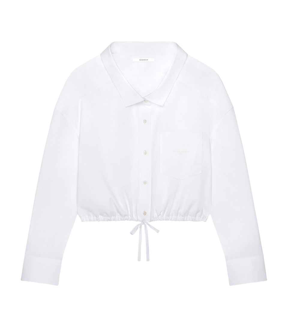 Givenchy Womens Cotton Cropped Shirt White