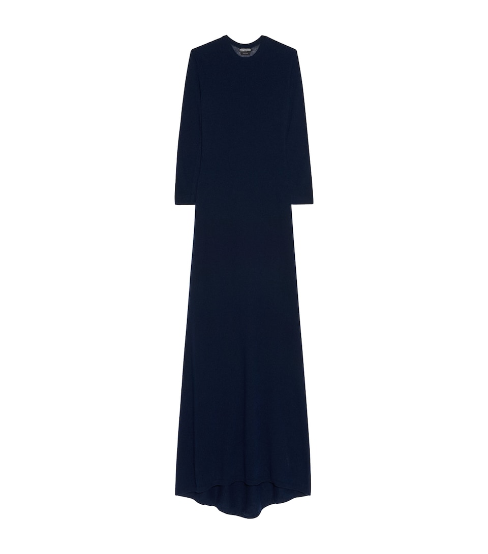 TOM FORD Womens Cashmere-Silk-Blend Sheer Back Maxi Dress Uch