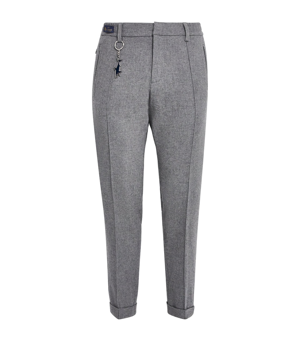 Wool-Cashmere Drawstring Chinos