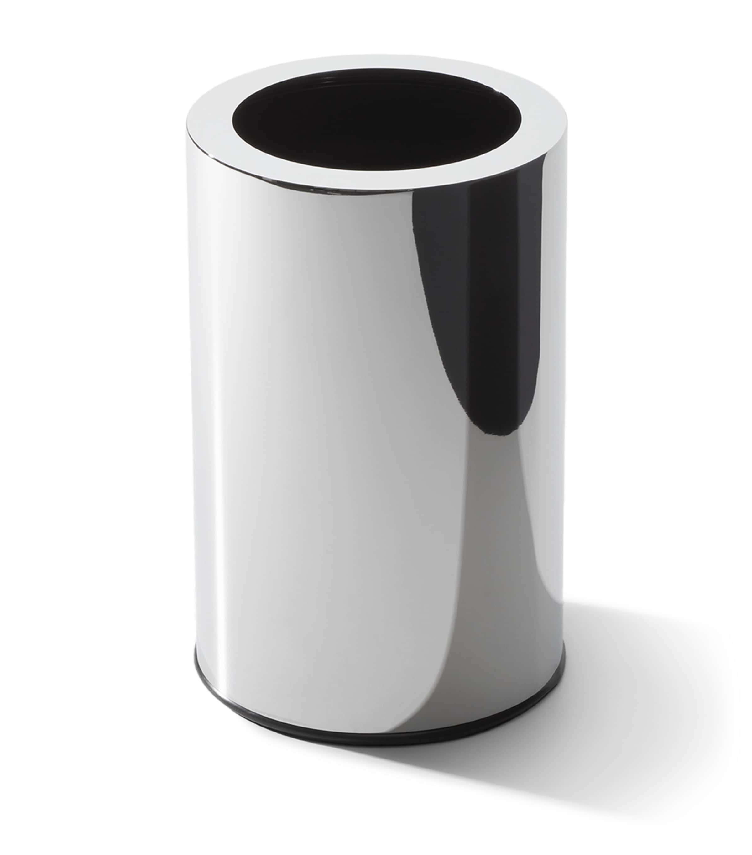 Decor Walther Stainless Steel Round Bathroom Bin Chrome