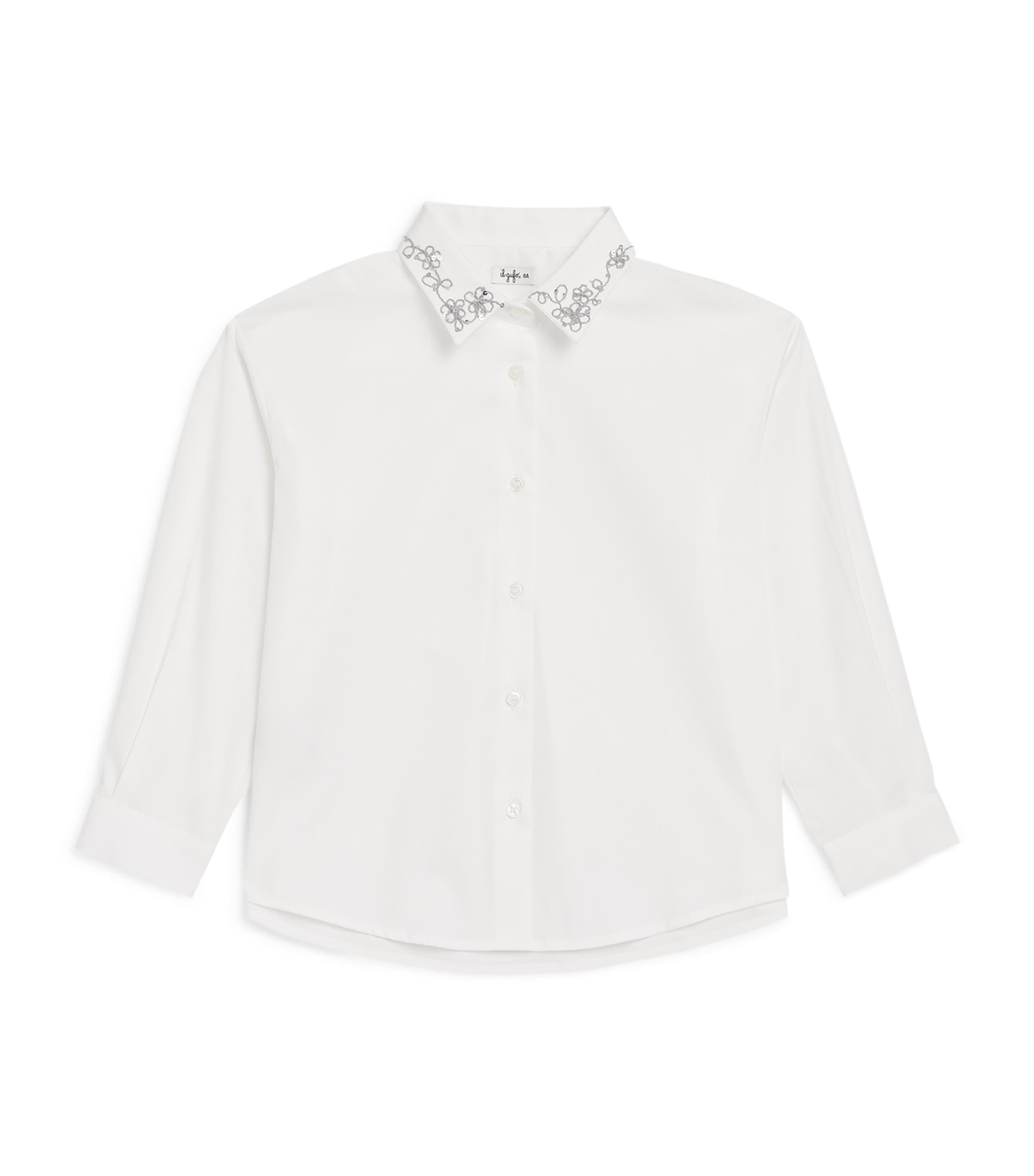 Stretch-Cotton Embroidered Shirt (2-14 Years)