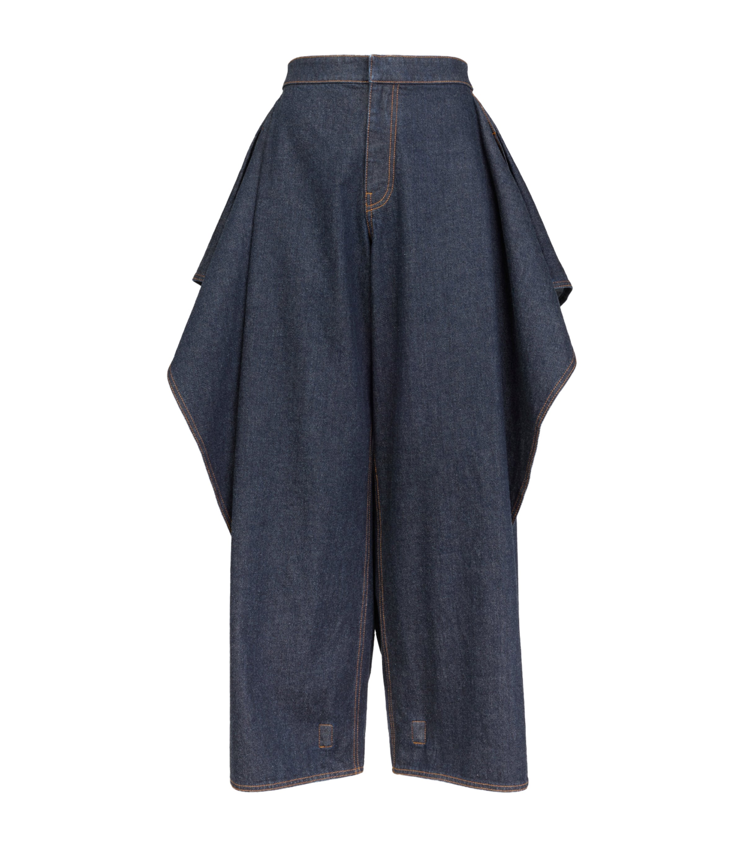 Alaïa Womens Flap Open-Leg Jeans Bleu Brut