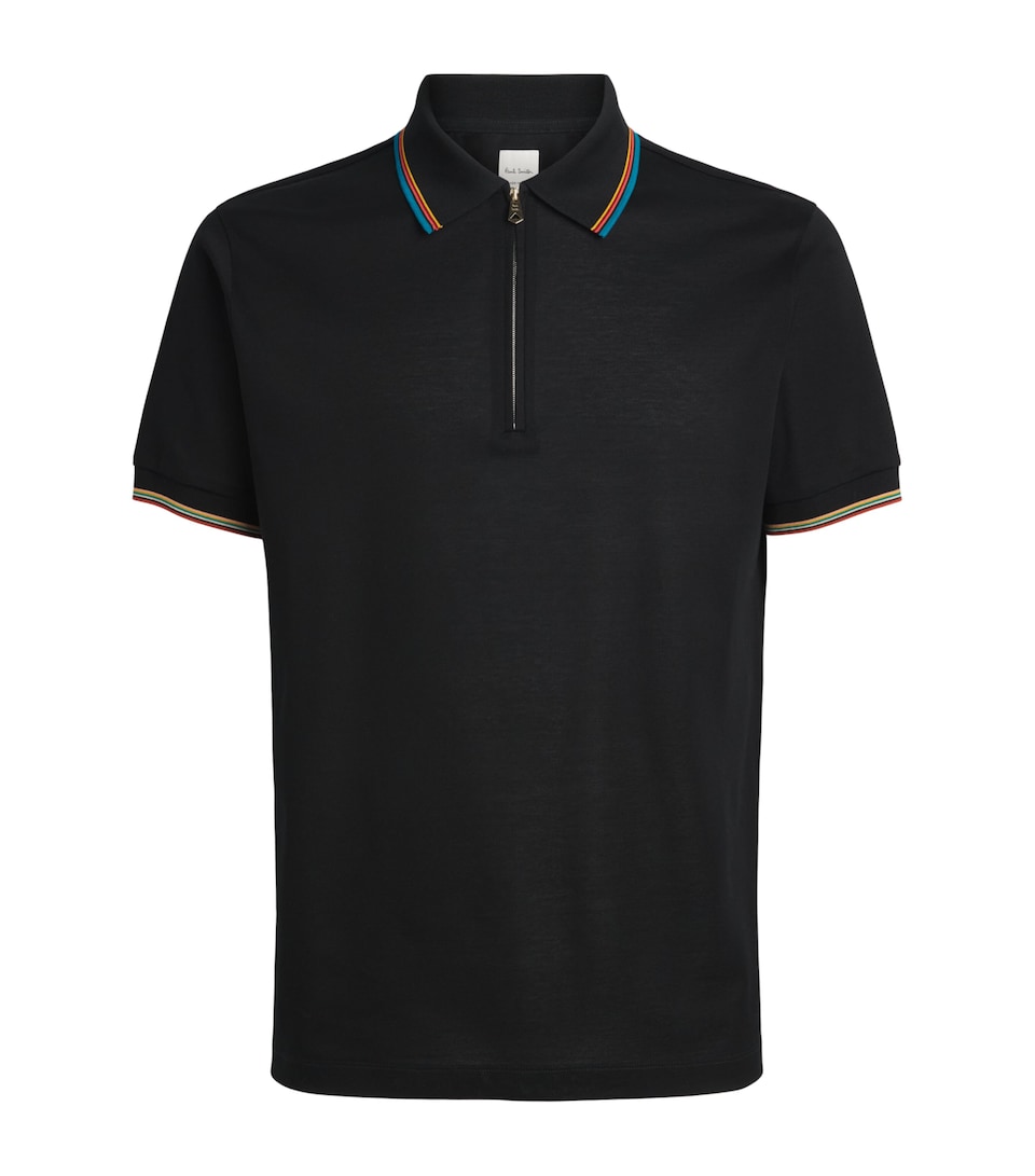 Paul Smith Mens Signature Stripe Zip-Up Polo Shirt