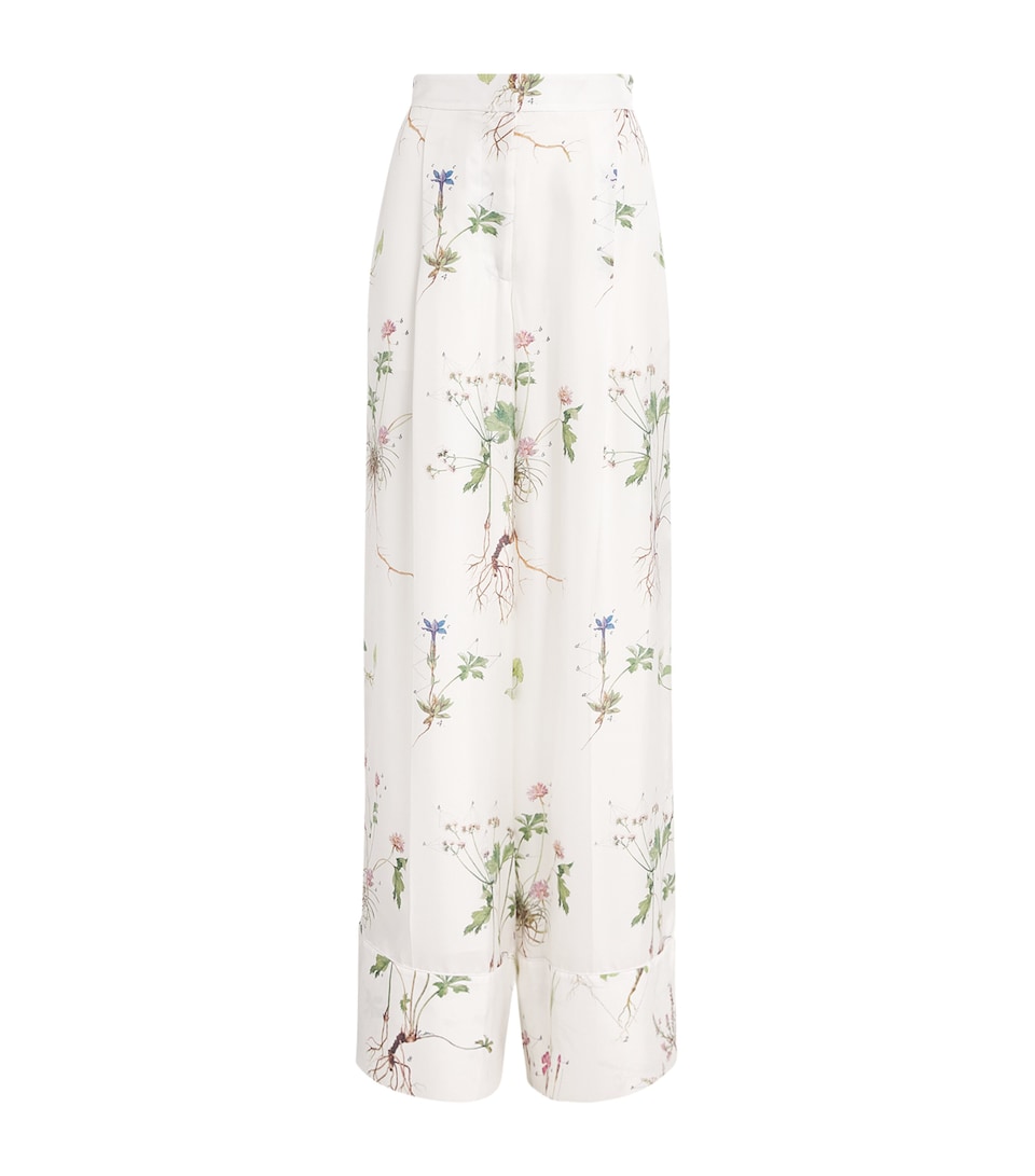 Silk Wide-Leg Trousers