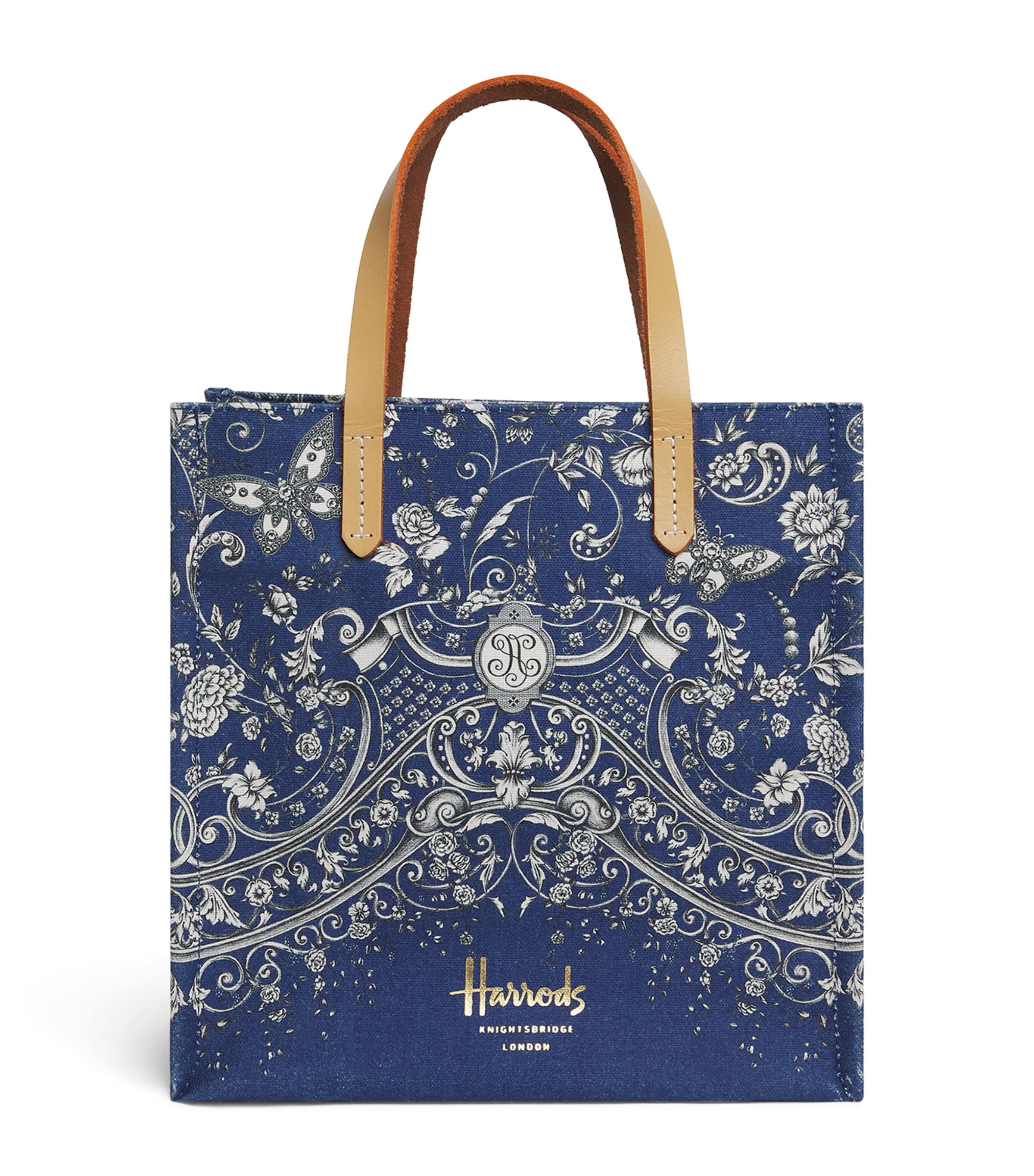 Harrods Small Gilded Butterfly Tote Bag Print