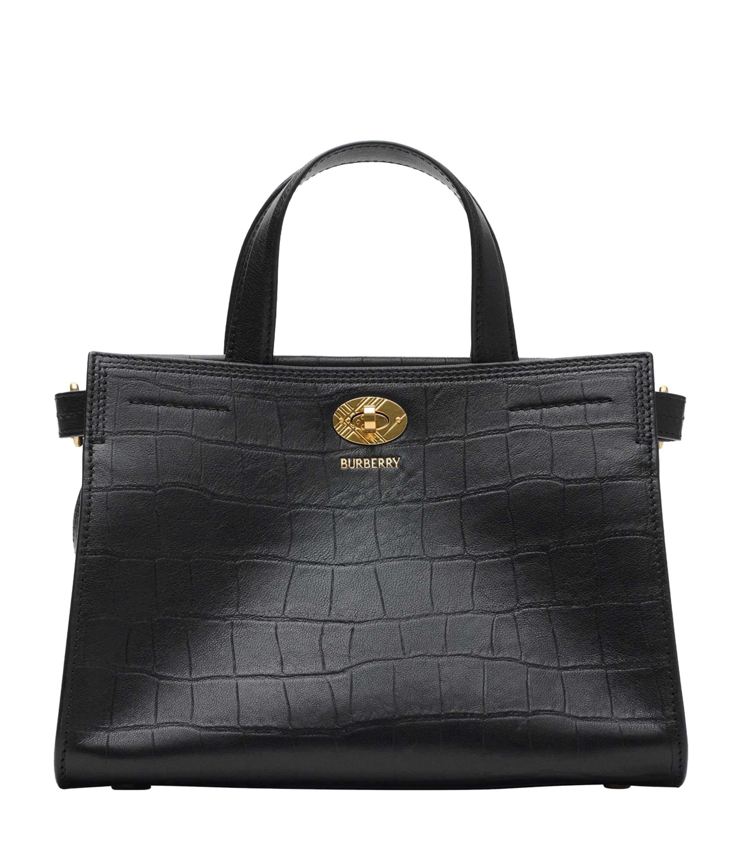Mini Leather Croc-Embossed Cotswolds Tote Bag