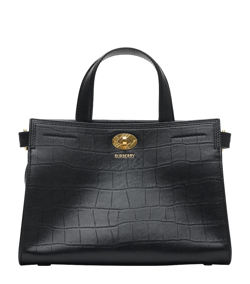 Mini Leather Croc-Embossed Cotswolds Tote Bag