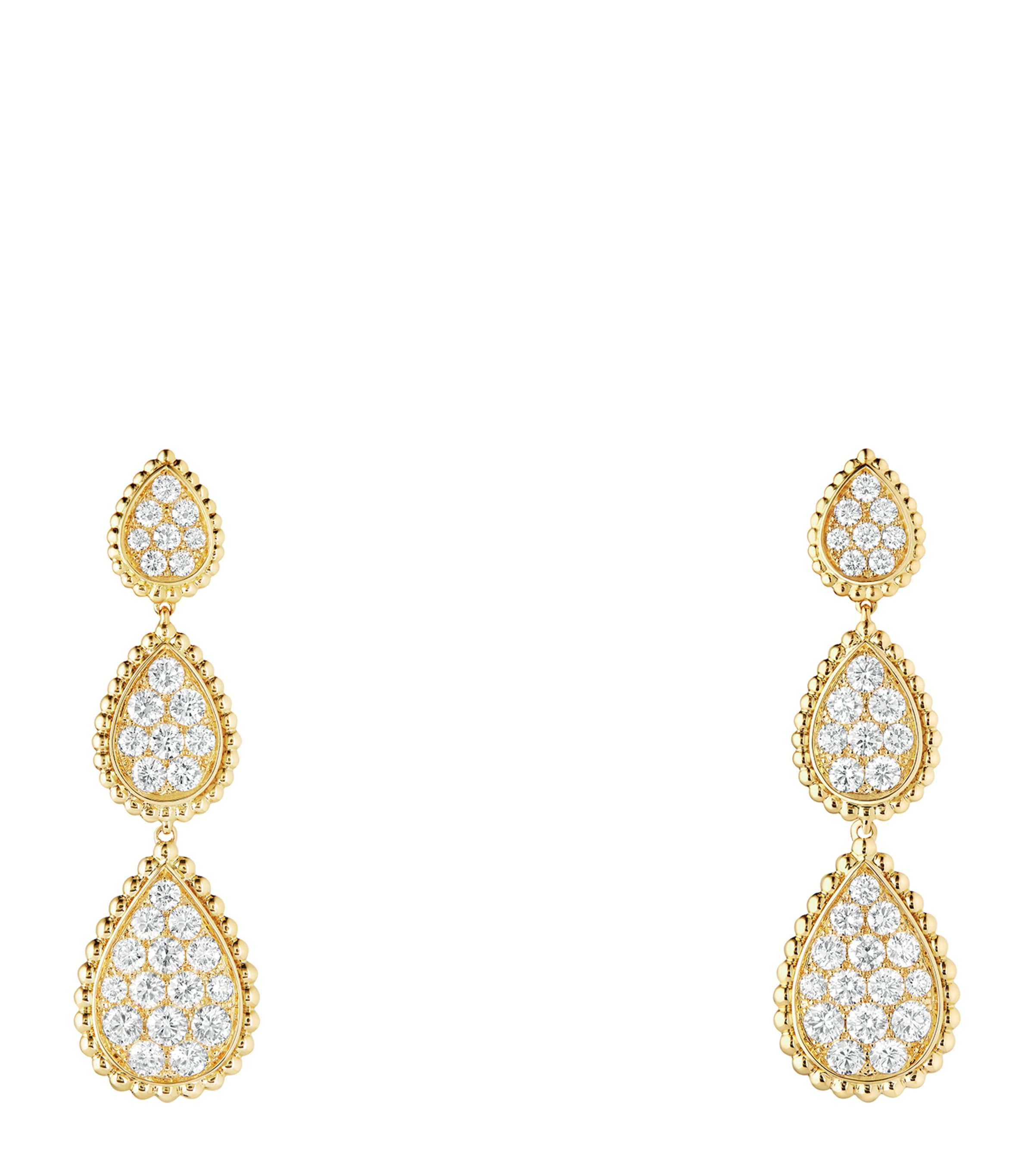 Yellow Gold Serpent Bohème Pendant Earrings