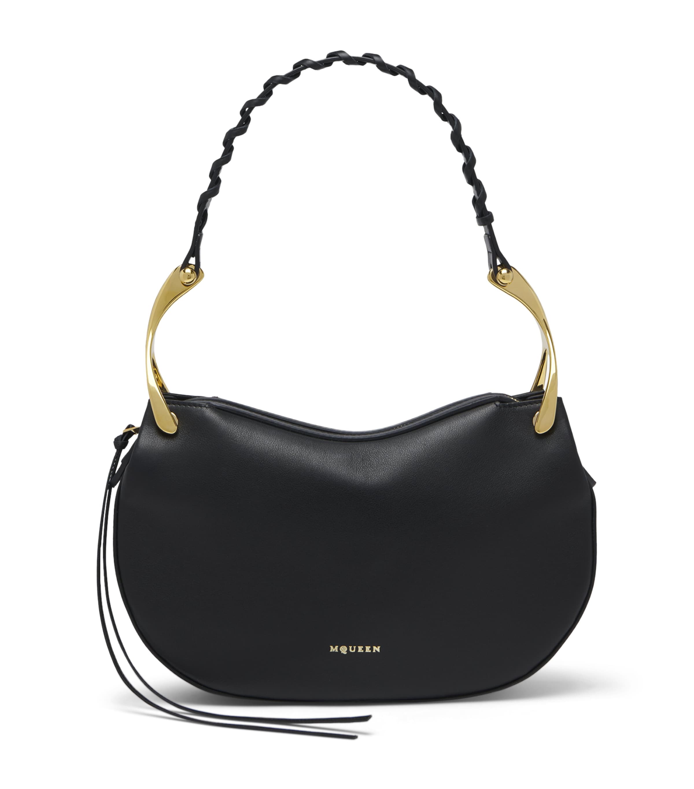 McQueen Leather Wishbone Top-Handle Bag