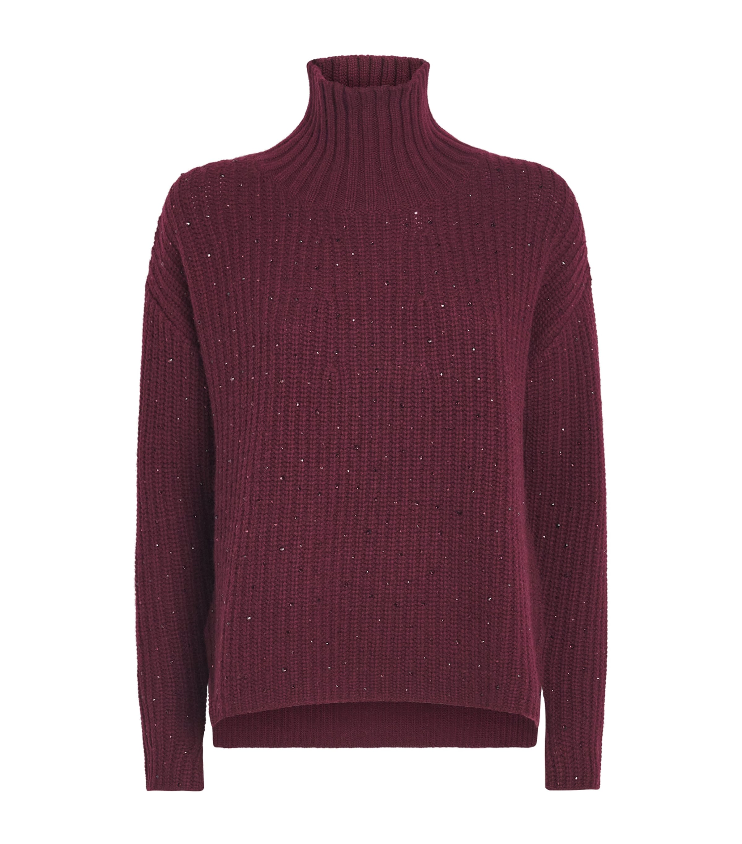 Allude Womens Wool-Cashmere Crystal-Embellished Sweater