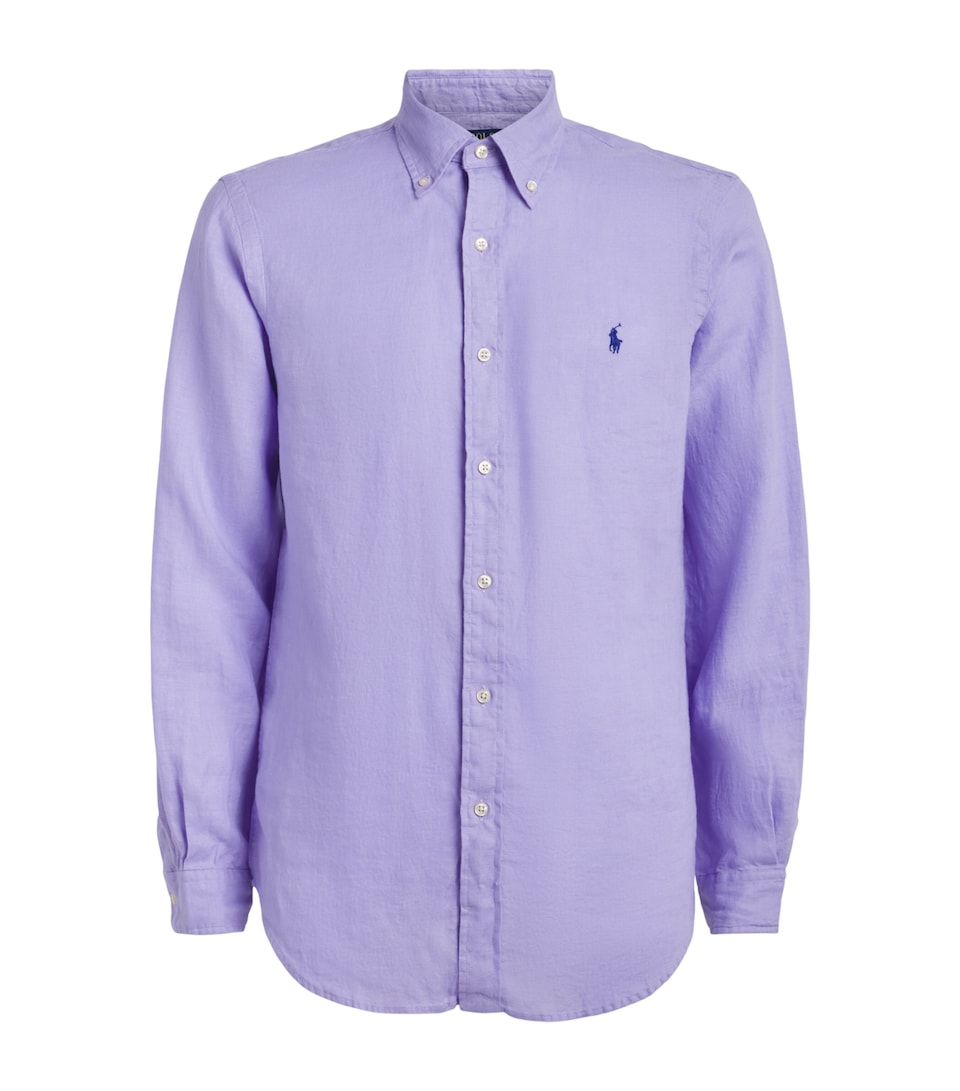 Polo Ralph Lauren Mens Linen Custom-Fit Shirt Sky Lavender