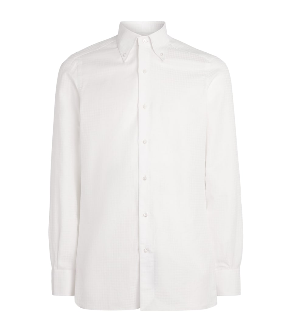 Isaia Mens Cotton-Linen Check Shirt