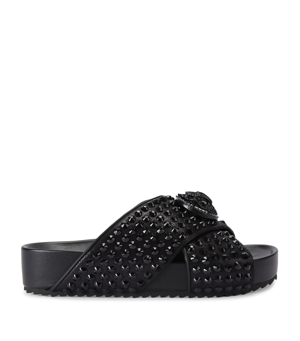 Kurt Geiger London Chelsea Cross-Strap Slides Blk/other