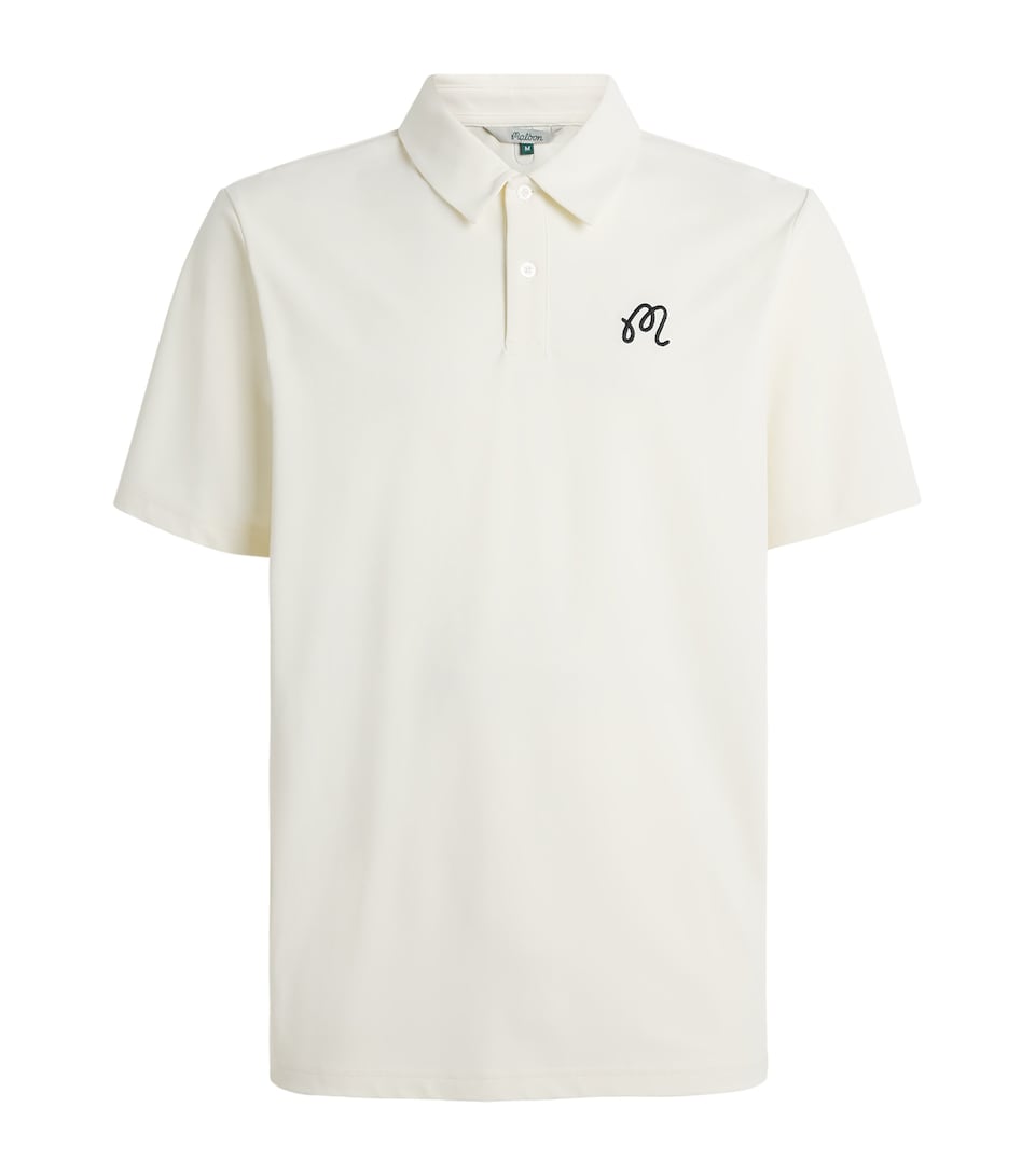 Malbon Golf Mens Fairway Polo Shirt Ivory