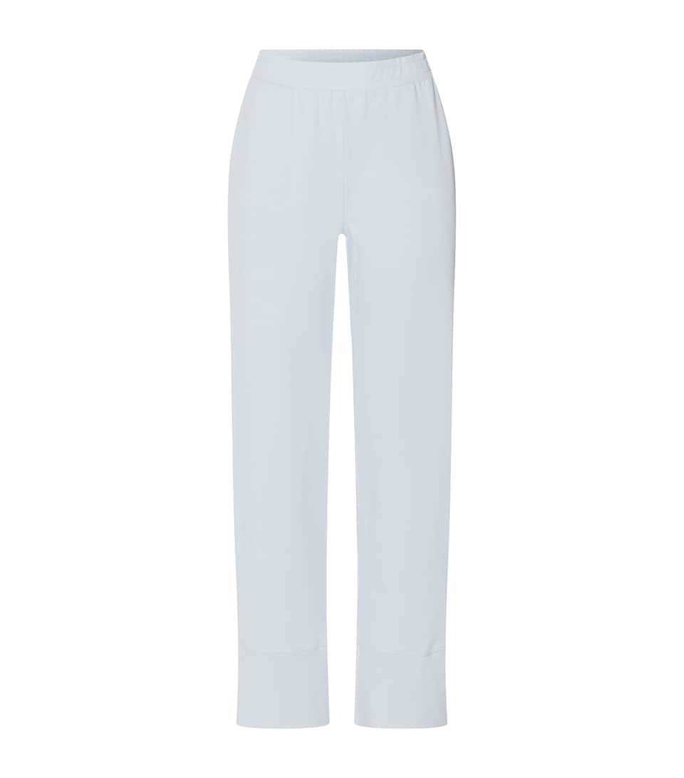 Hanro Womens Stretch-Cotton Natural Living Lounge Trousers Watery Blue