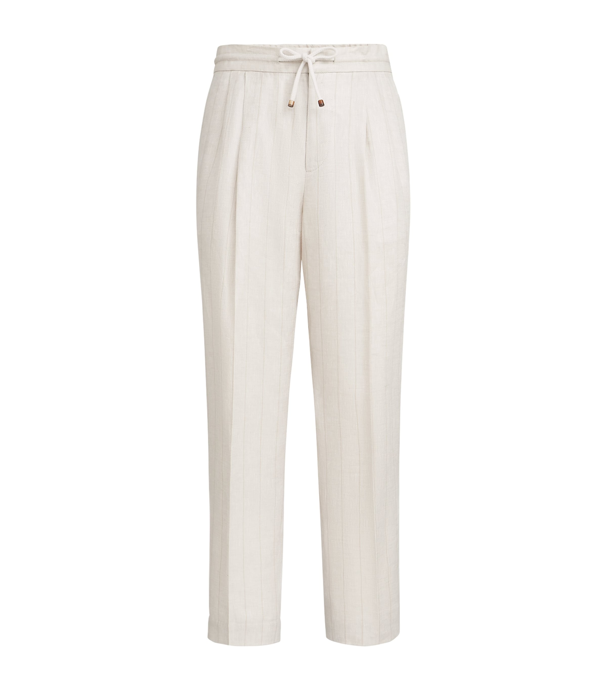 Brunello Cucinelli Mens Linen Drawstring Trousers