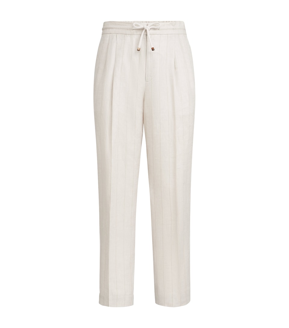 Brunello Cucinelli Mens Linen Drawstring Trousers
