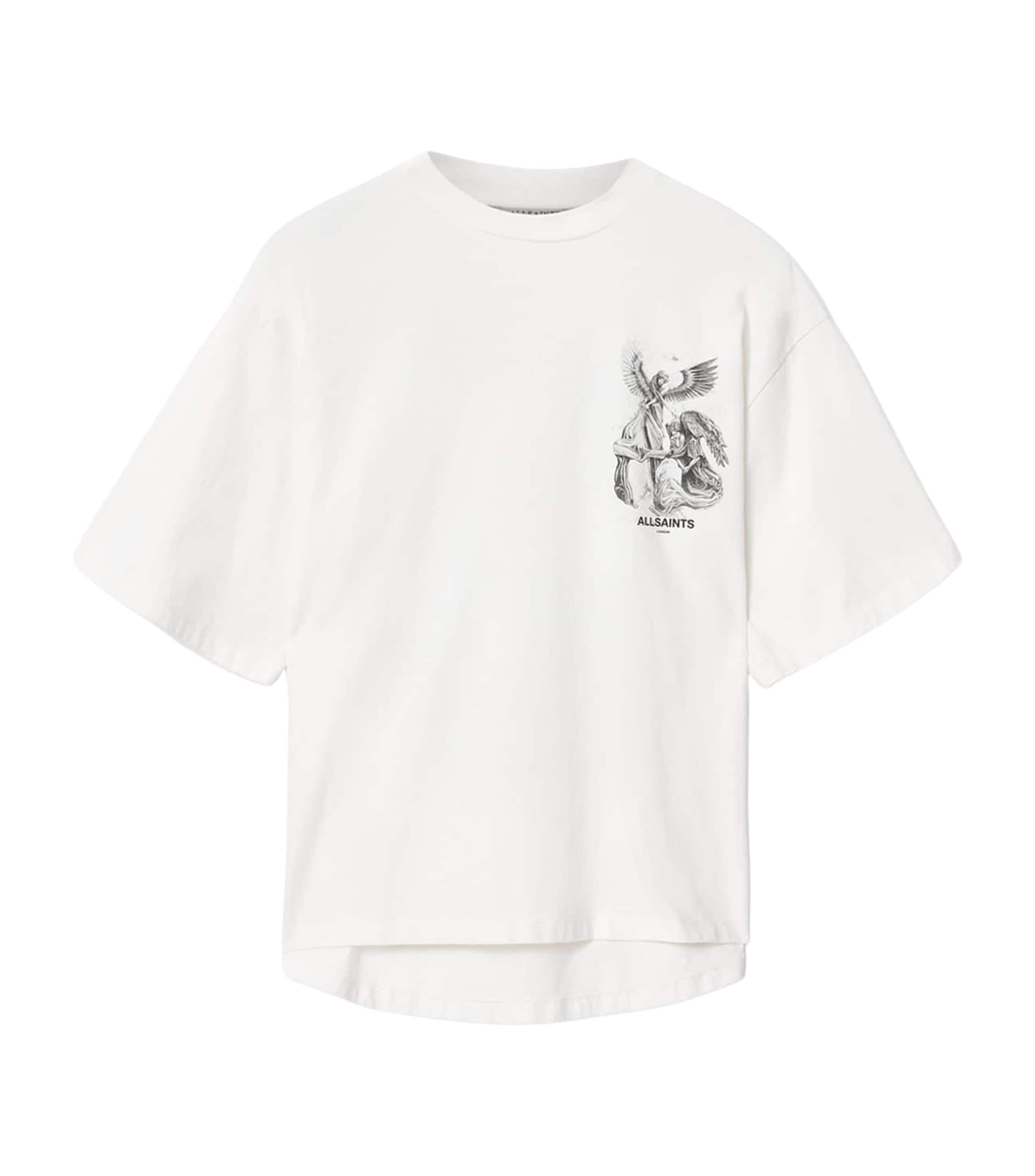 AllSaints Womens Organic Cotton Amelie T-Shirt Chalk White