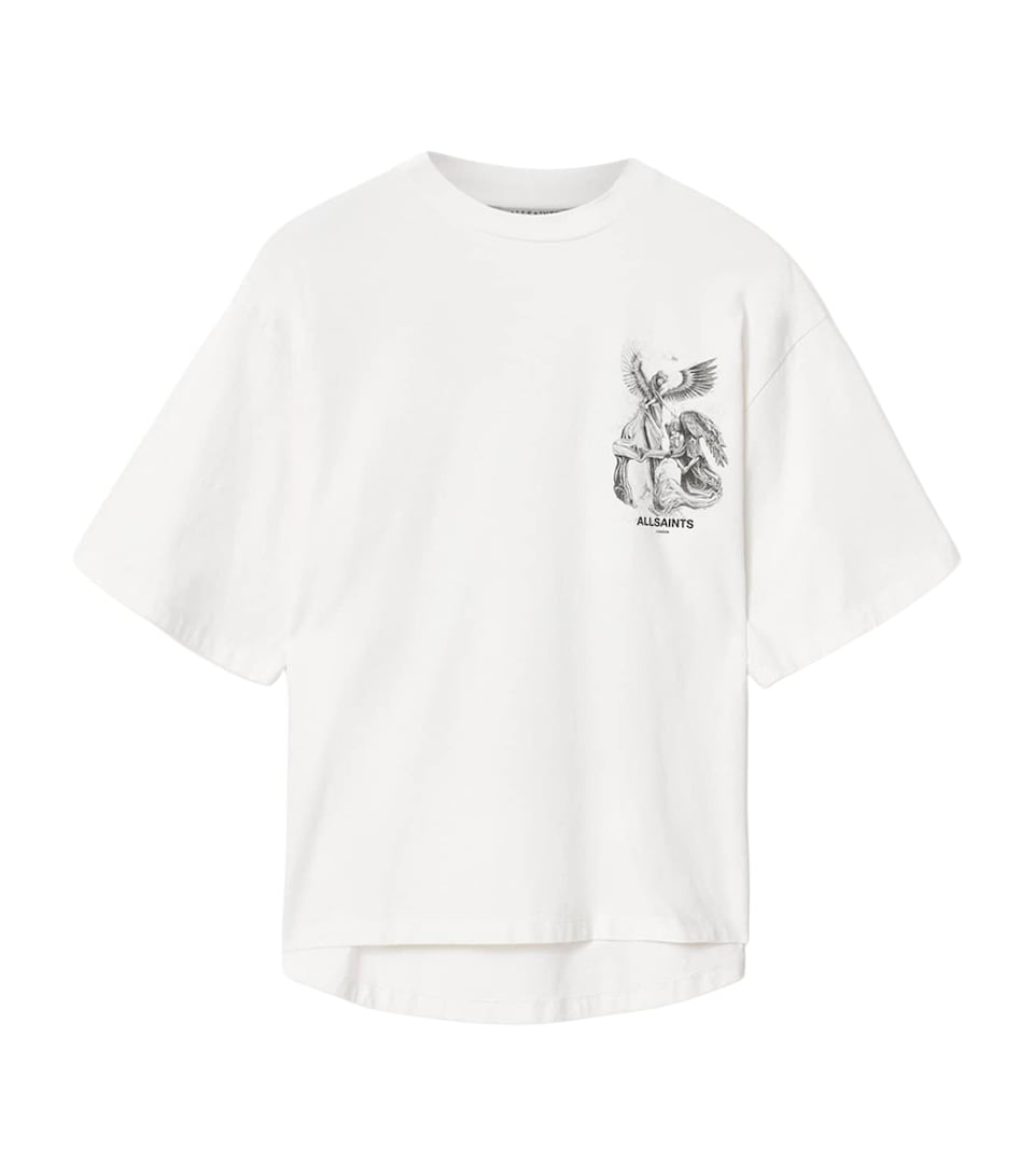 AllSaints Womens Organic Cotton Amelie T-Shirt Chalk White
