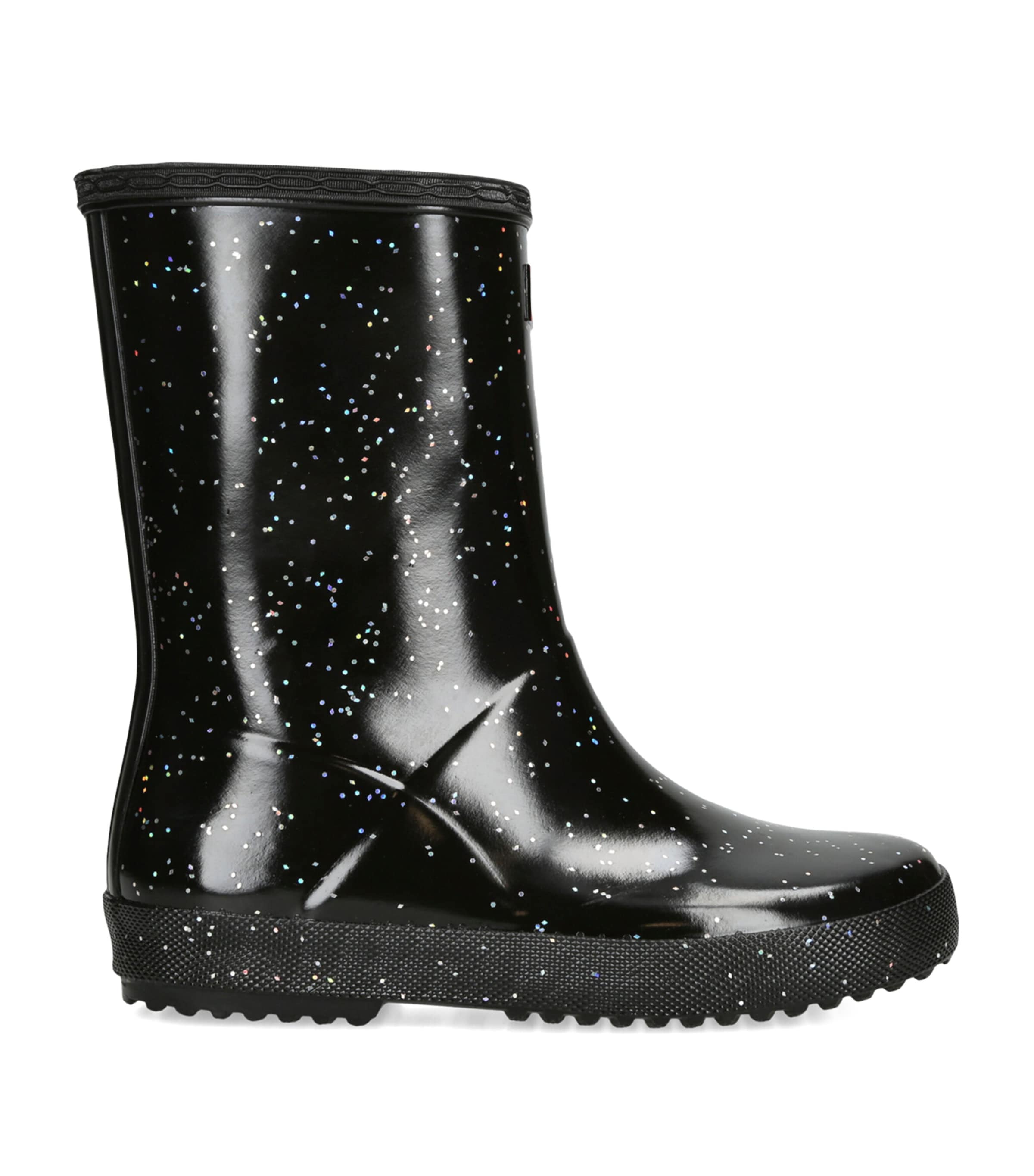 Hunter Kids Giant Glitter First Wellington Boots Black