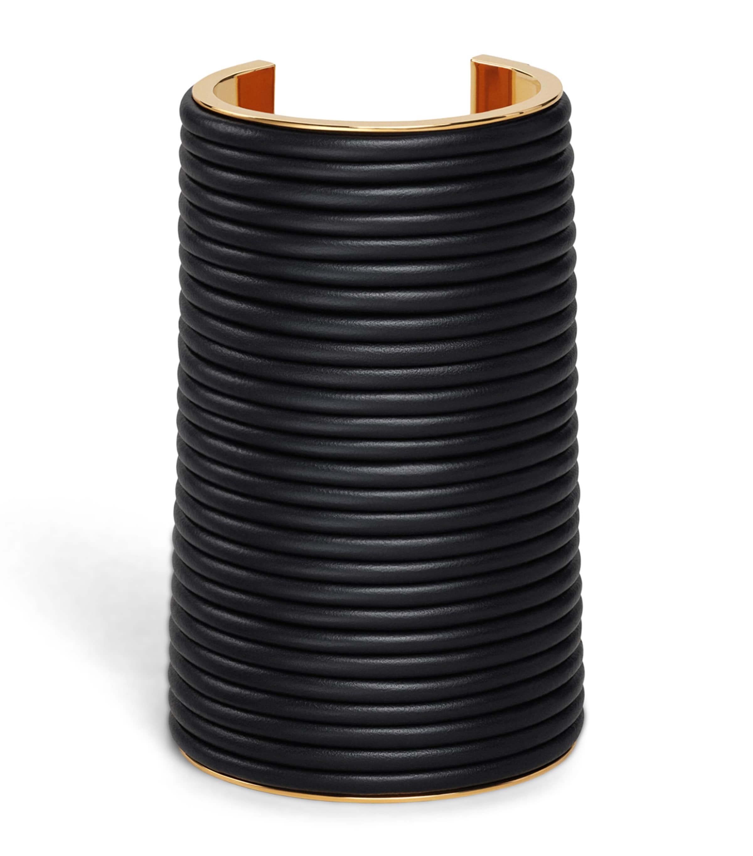 Alaïa Large Lambskin Cuff Bracelet Marine/or