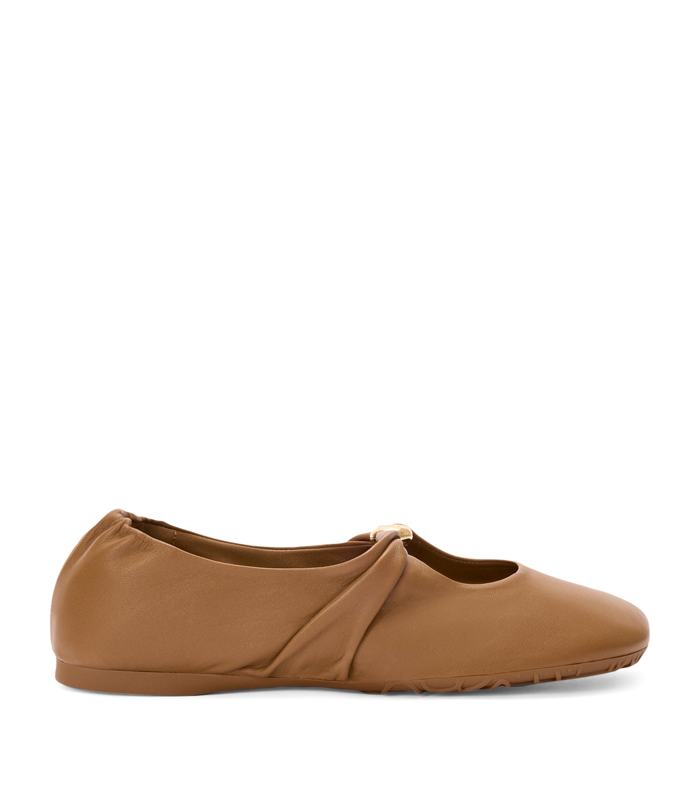 LOEWE Nappa Leather Pebble Soft Ballet Flats Oak