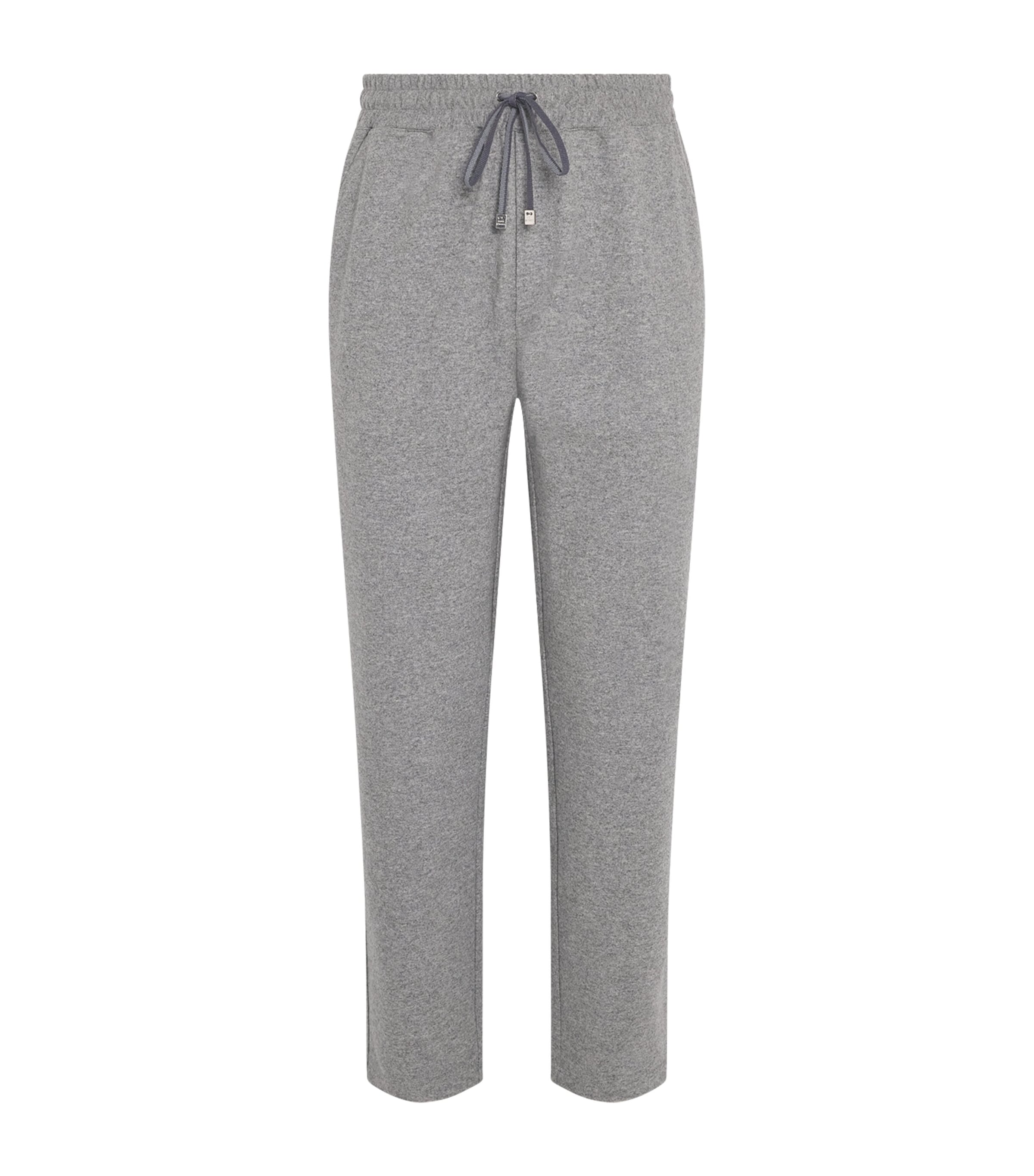 Brett Johnson Mens Wool-Cashmere Drawstring Trousers Velvet Smoke