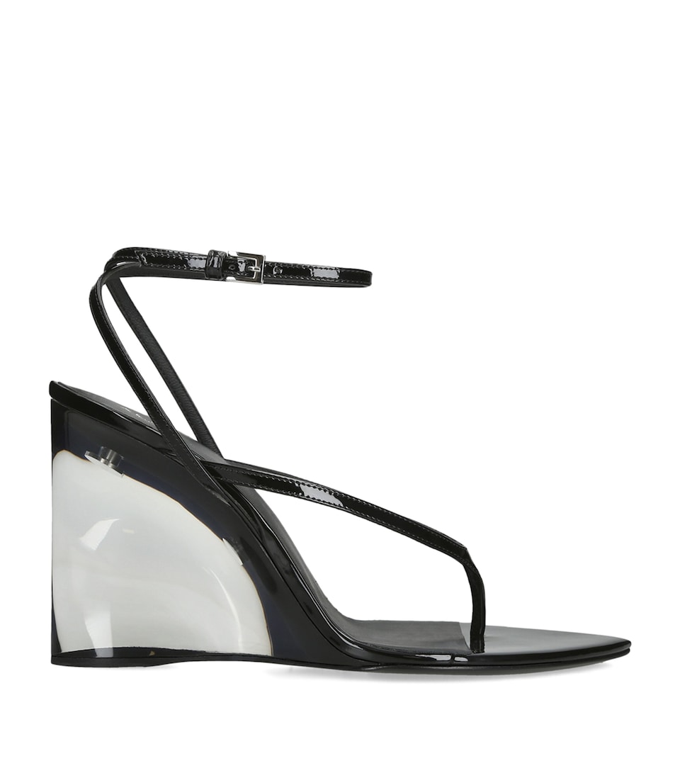 Patent Leather Wedge Sandals 90