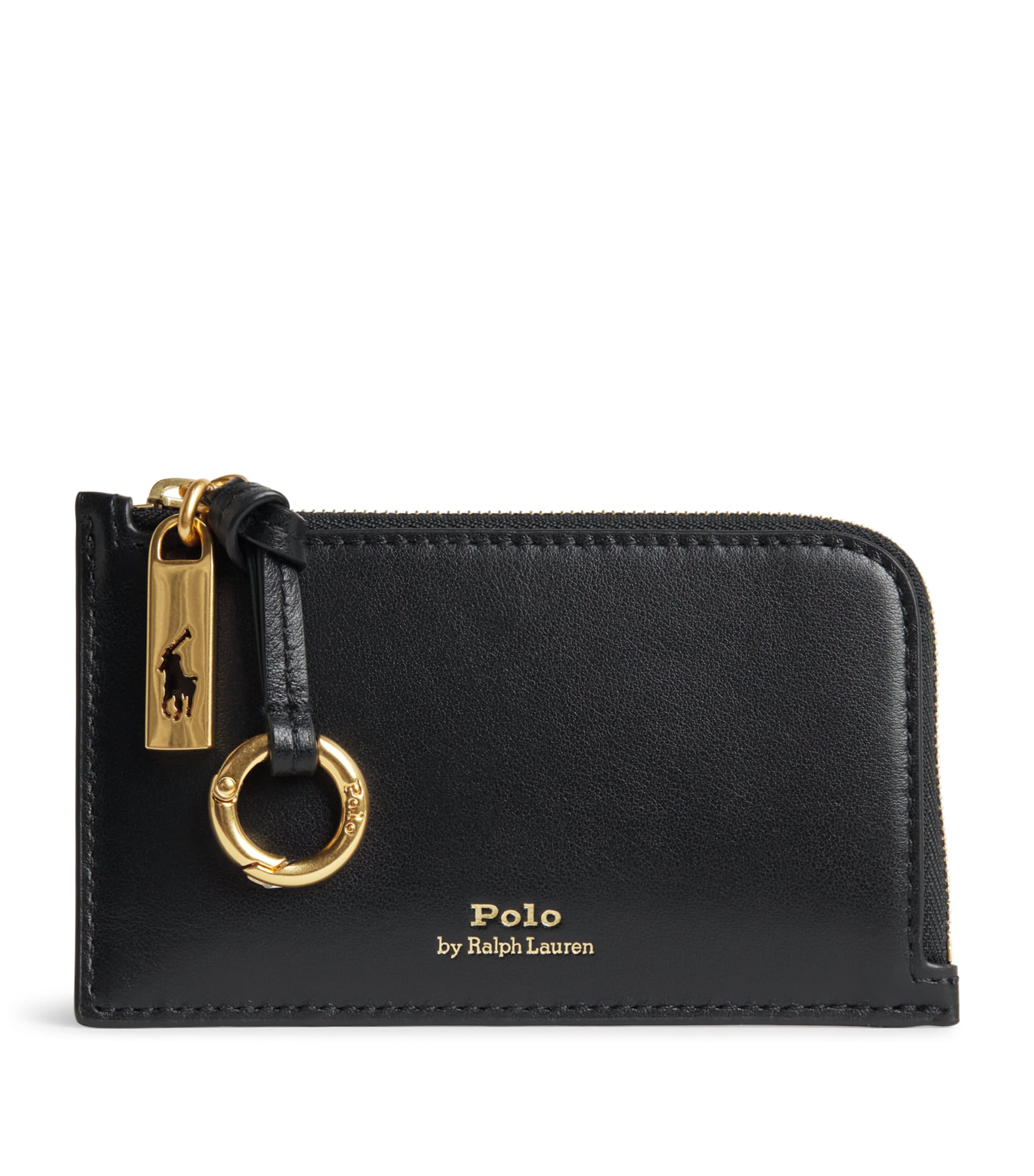 Polo Ralph Lauren Leather Zipped ID Card Holder Black