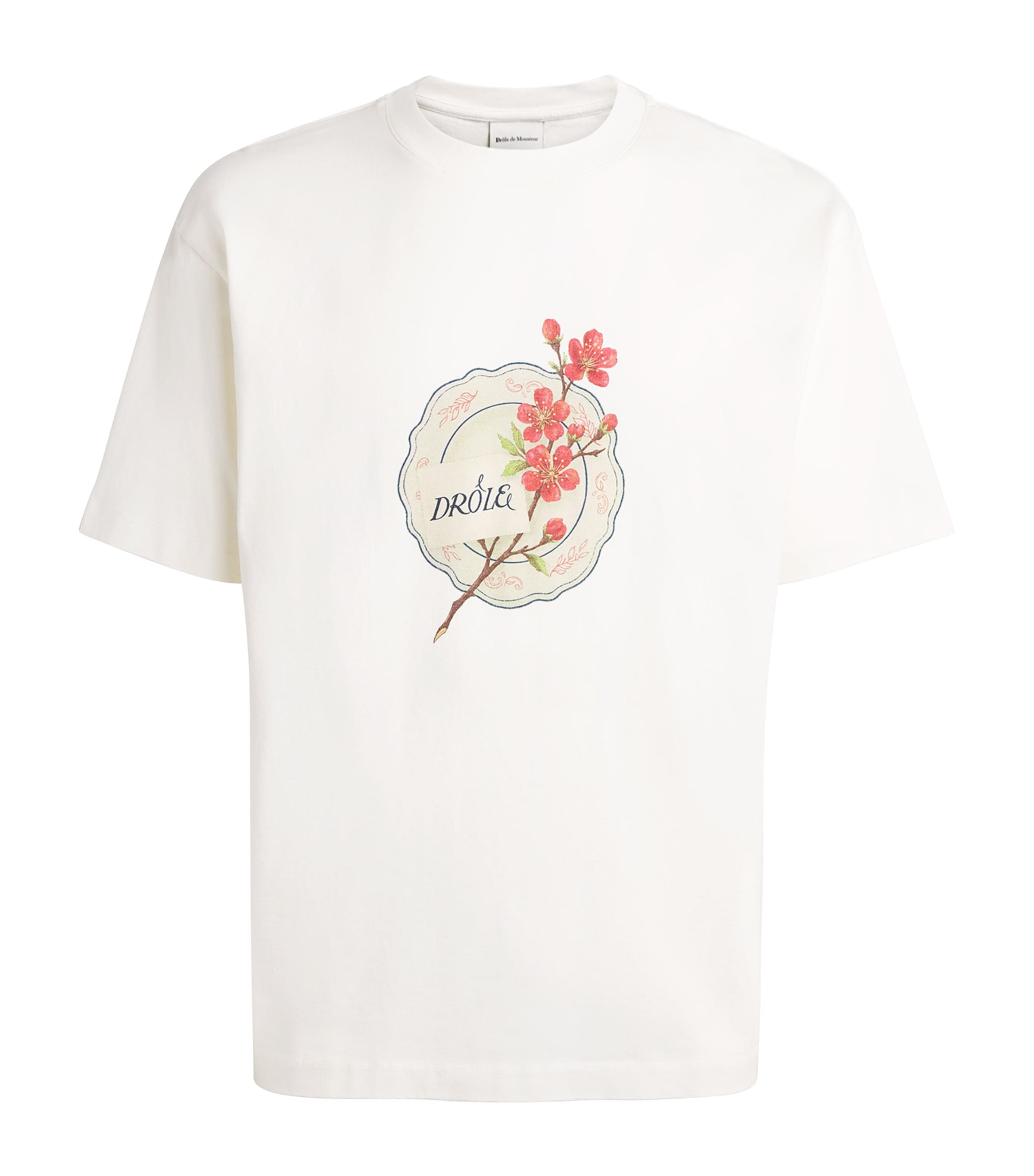 Drôle de Monsieur Mens Cotton Porcelain Printed T-Shirt Off White