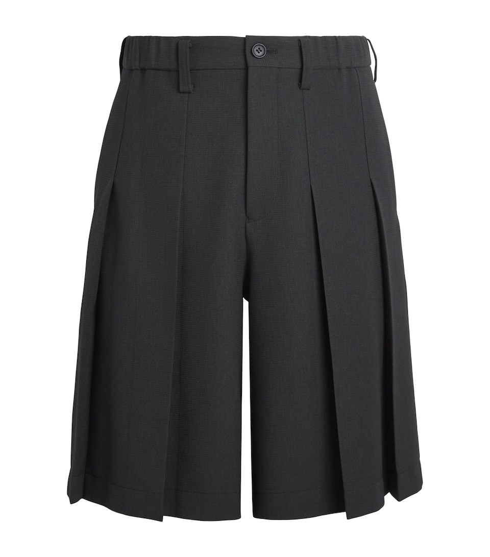 IM MEN Mens Pleated Cornice Shorts Charcoal Gray