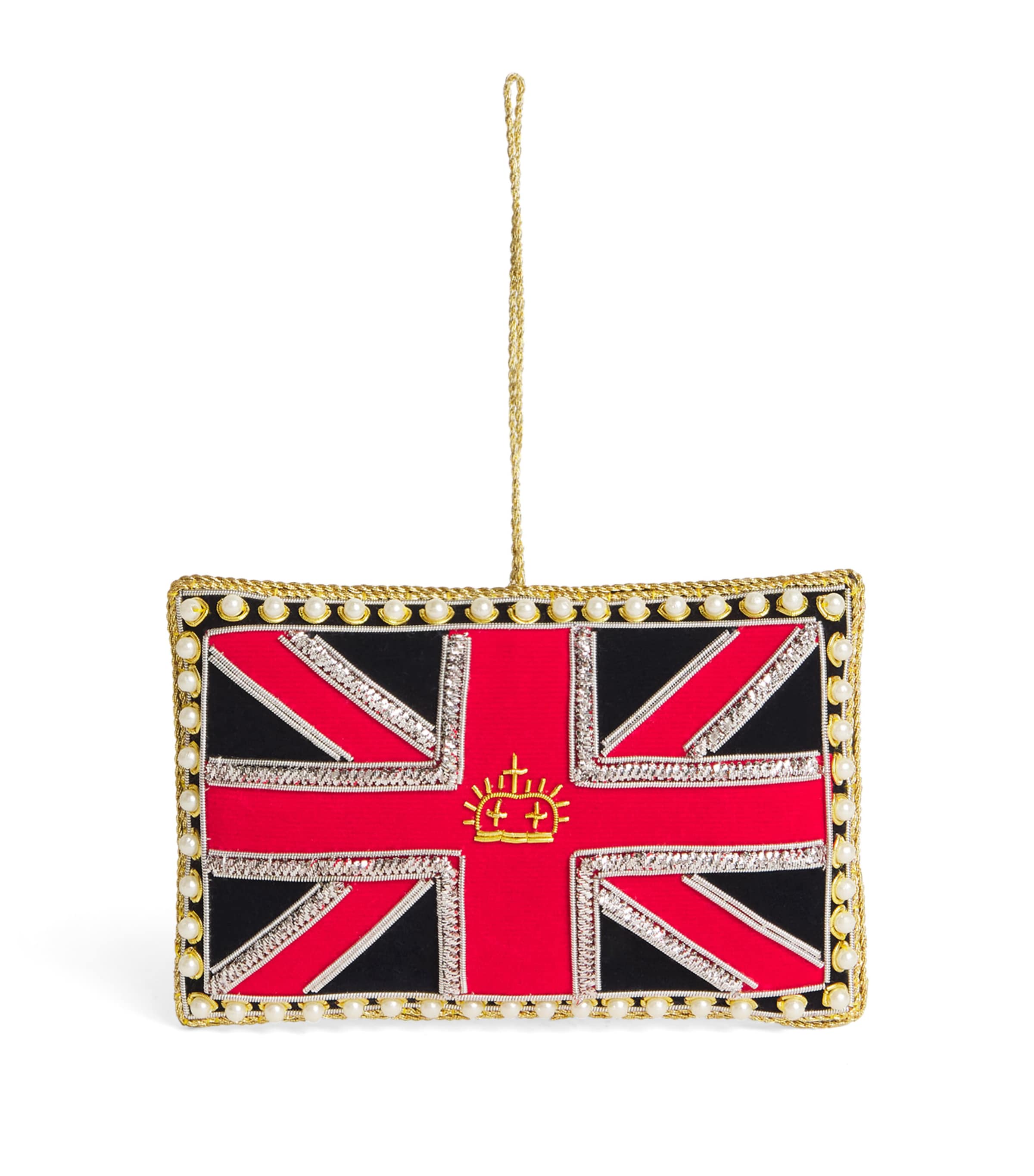 Tinker Tailor Embellished Union Jack Tree Decoration Red/navy