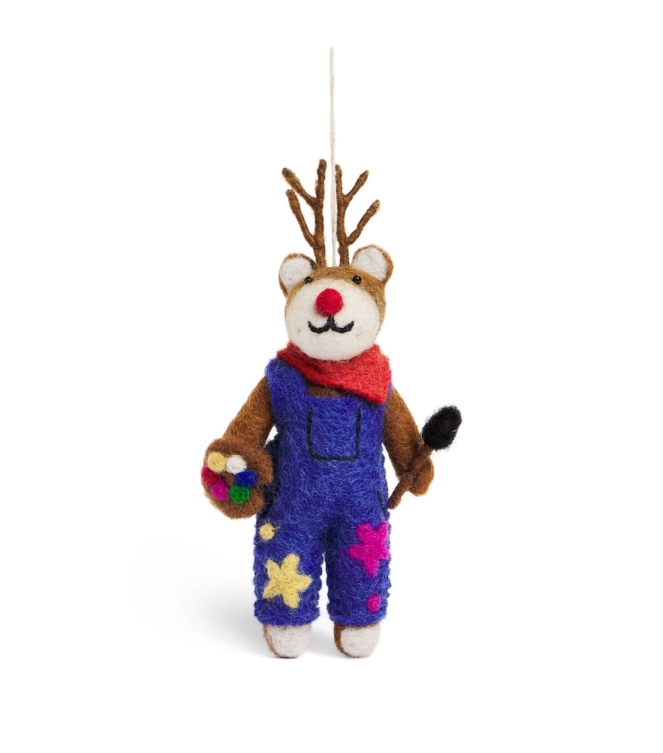 Felt Artist Reindeer Tree Decoration