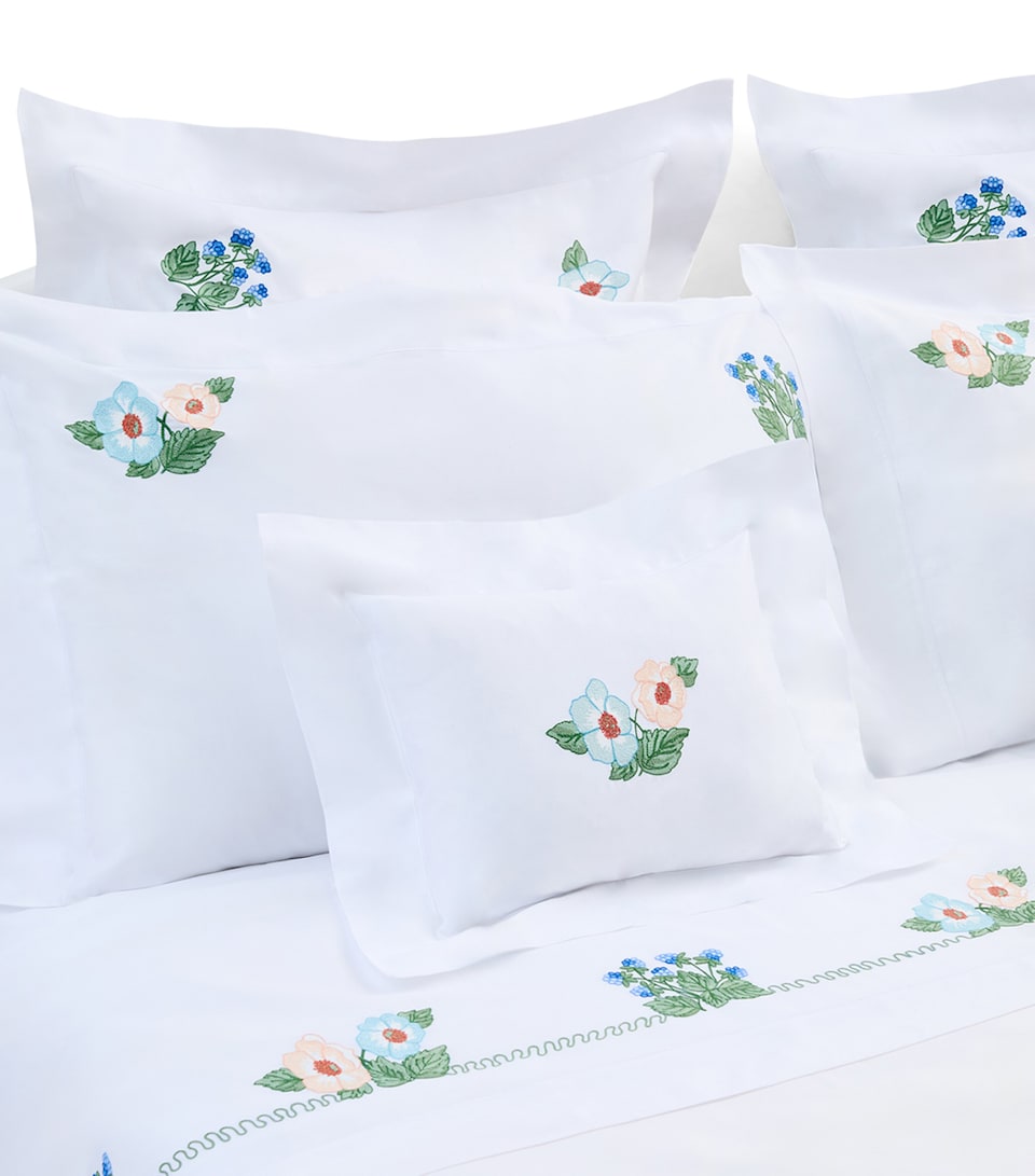 Loretta Caponi Cotton Flowers and Blackberries Boudoir Pillowcase (30cm x 40cm)